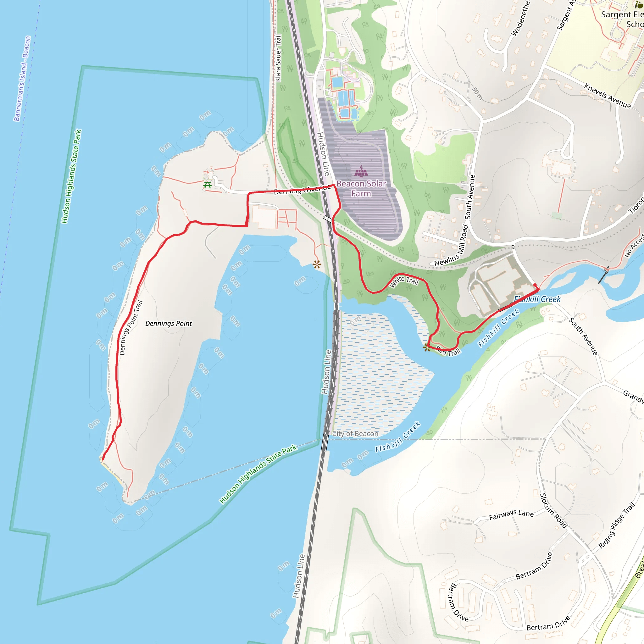 Dennings Point Via Fishkill Creek Trail mobile static map