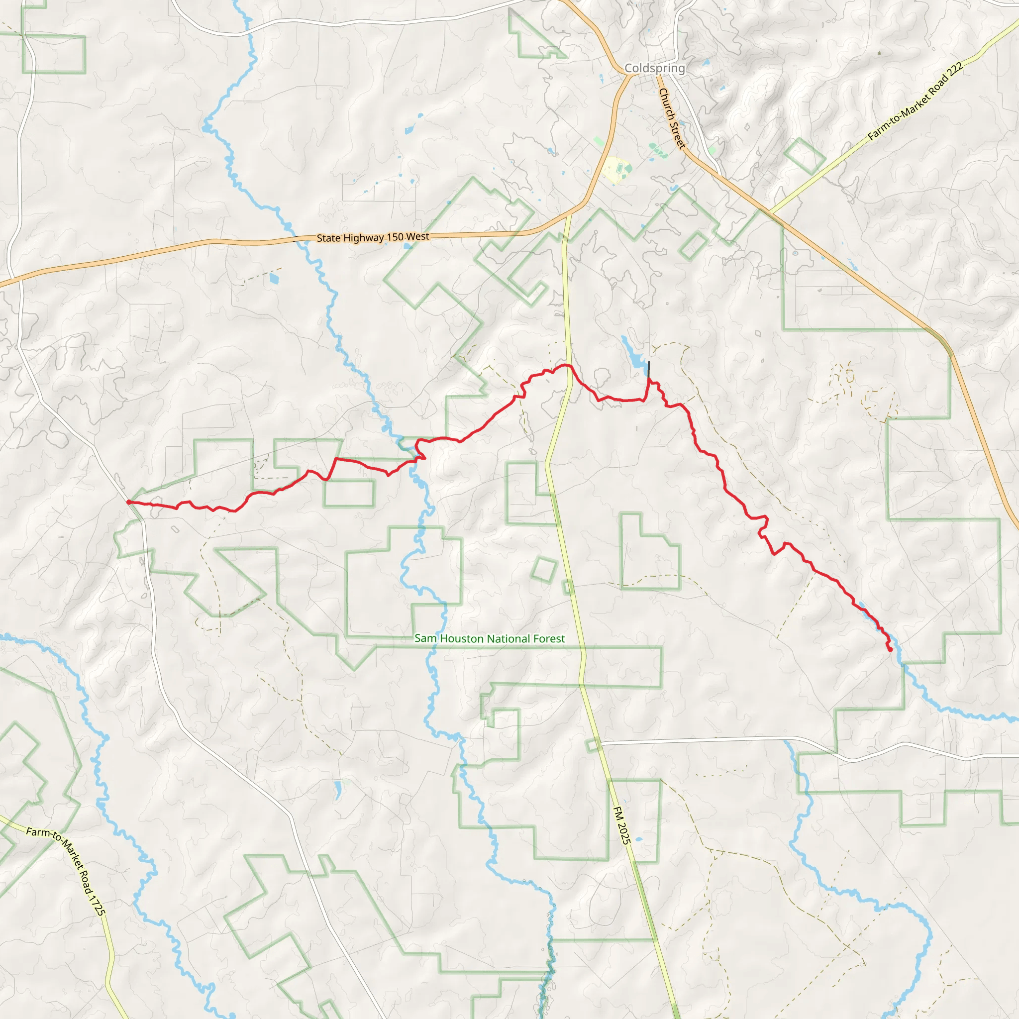 Lone Star Hiking Trail mobile static map
