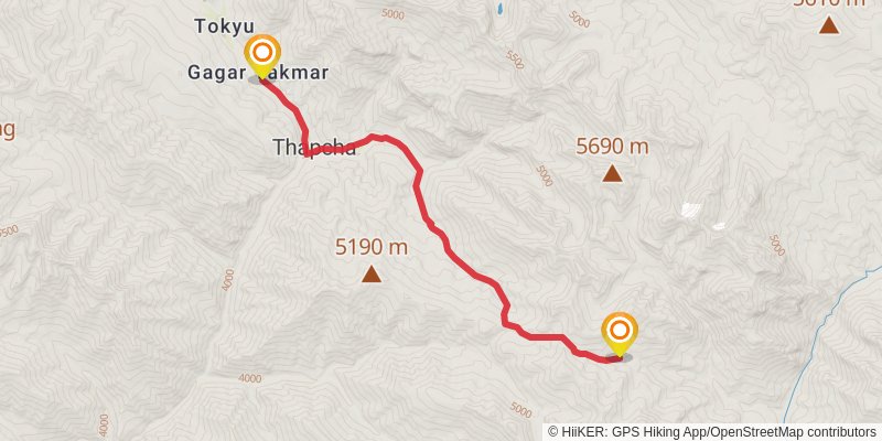 Great Himalayan Trail stage 69 Map