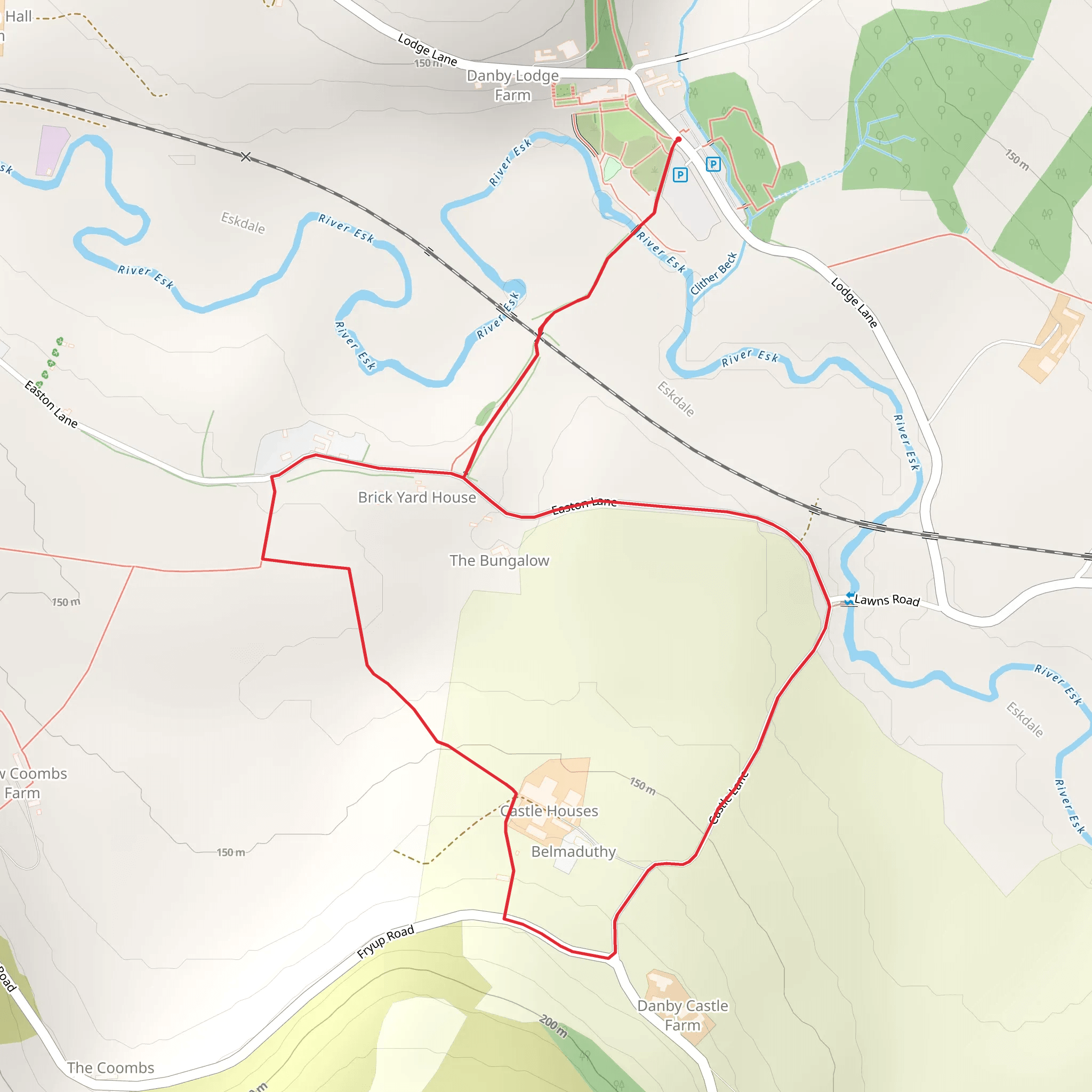 Danby Castle Walk mobile static map