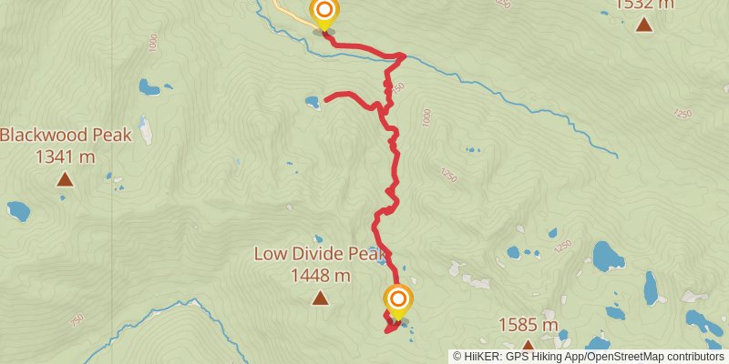 High Divide Loop (7 Lakes Basin) stage 3 Map