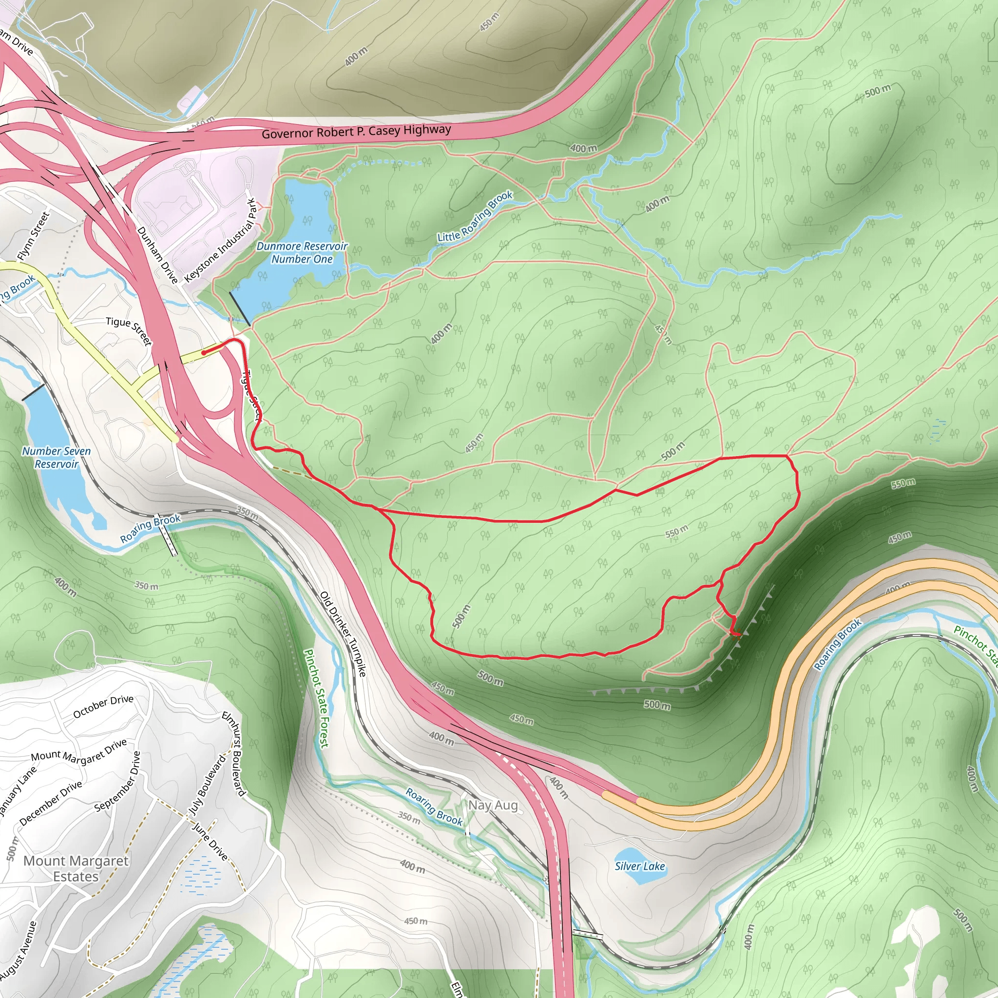 Top of the World Loop from Dunmore Reservoir Number One mobile static map