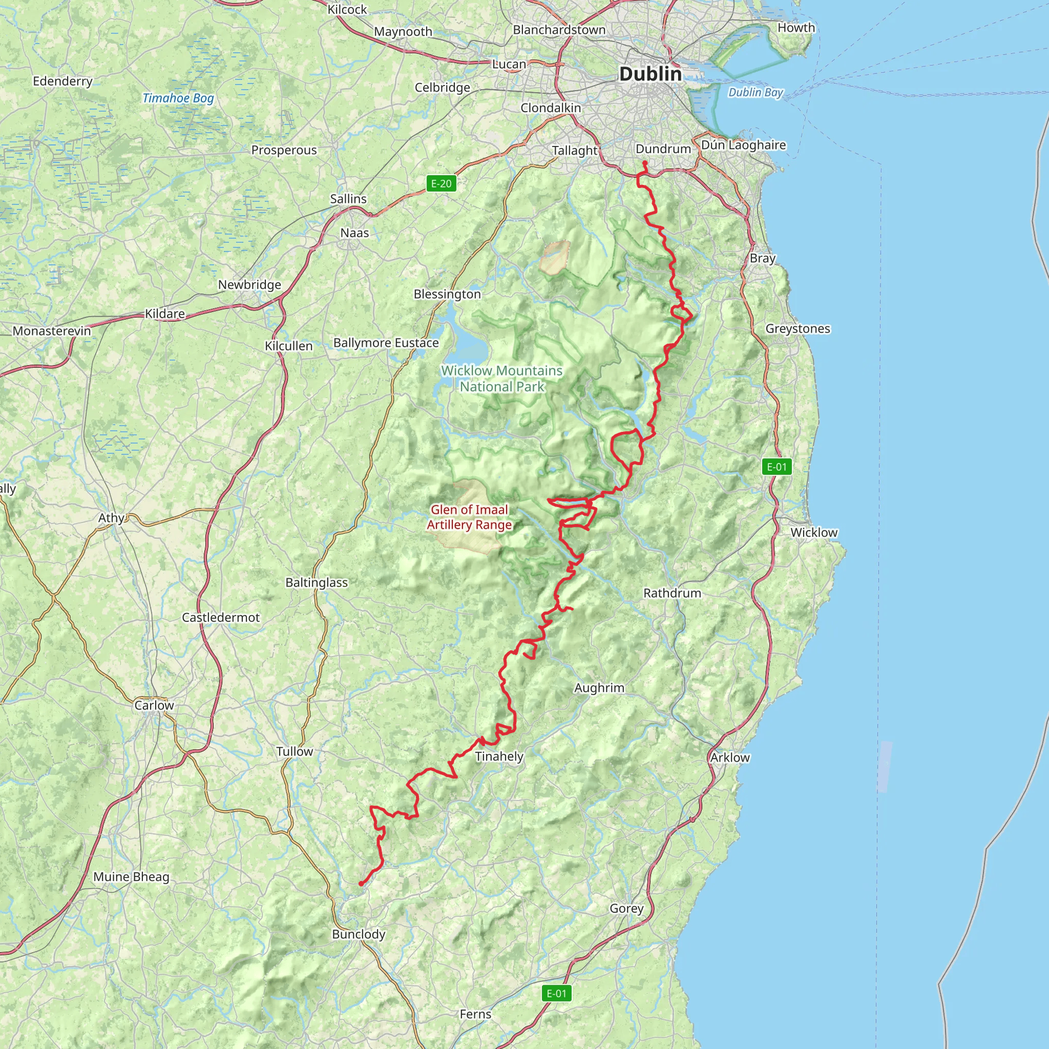 Wicklow Way mobile static map