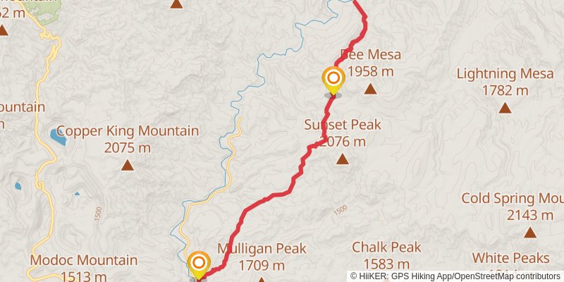 Hickey Springs Trail stage 3 Map