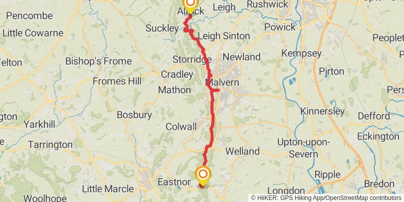 Chepstow to Berwick - upon - Tweed - Great English Walk stage 5 Map
