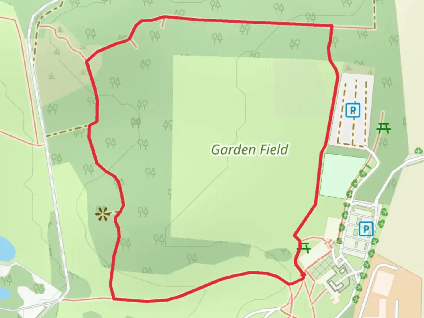 An image depicting the trail Home Wood Loop and its surrounding area.