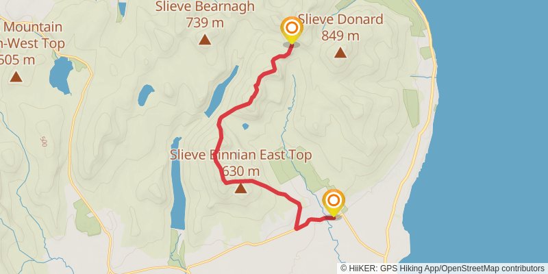 Chimney Rock - Slievelamagan Loop via Mourne Wall Challenge stage 2 Map