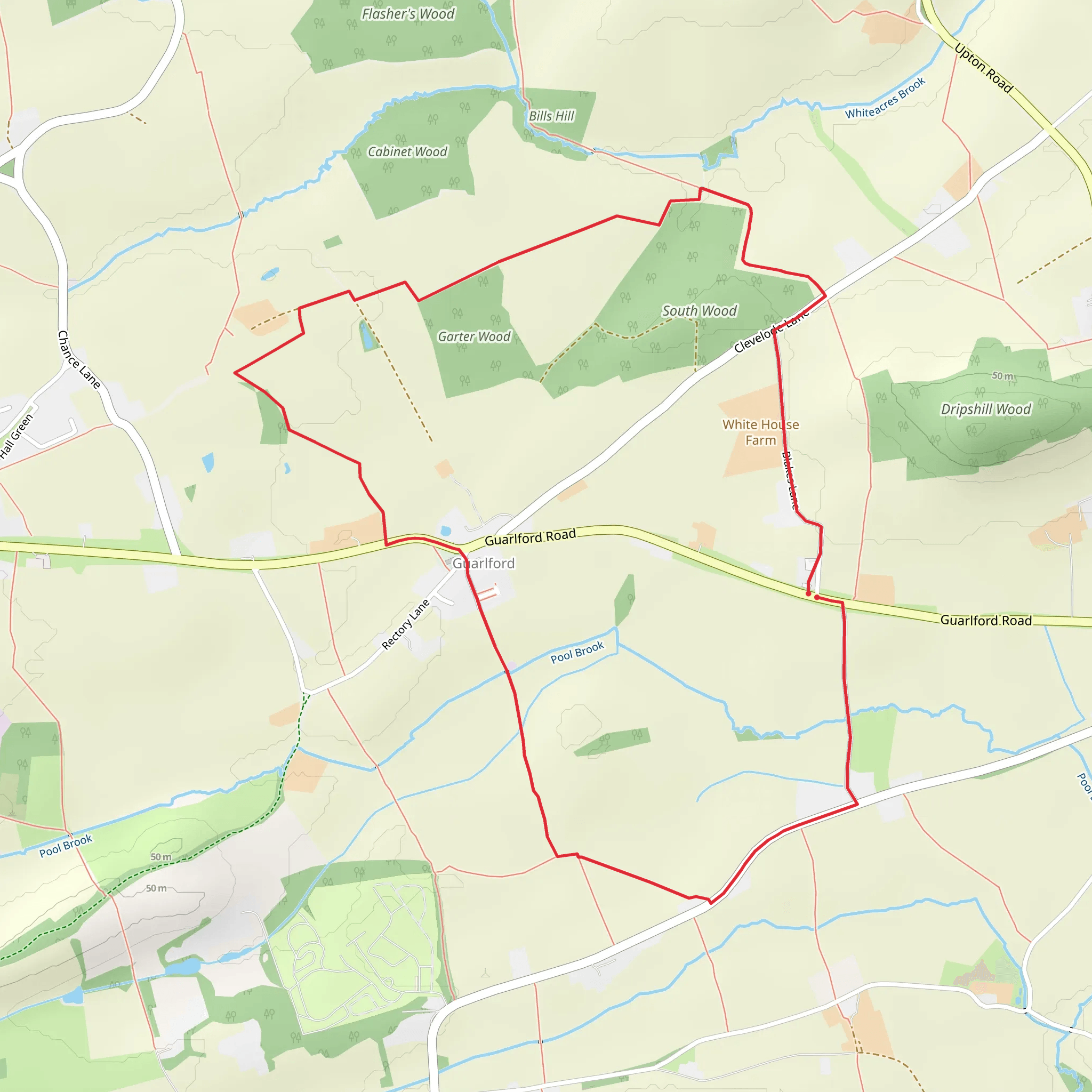South Wood and Garter Wood Loop mobile static map