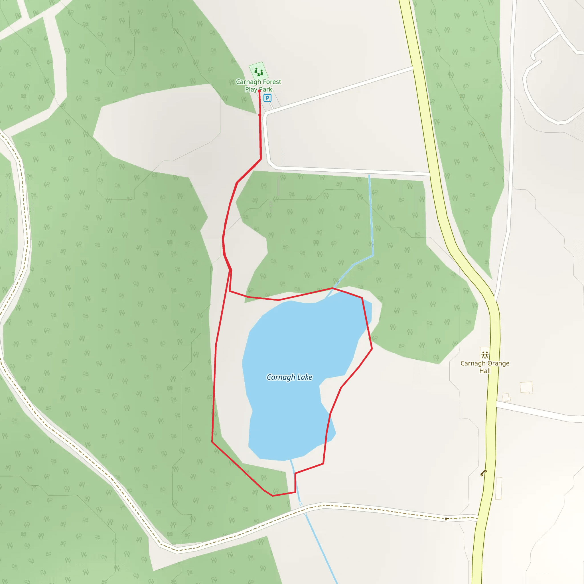 Carnagh Forest - Carnagh Lake Trail mobile static map