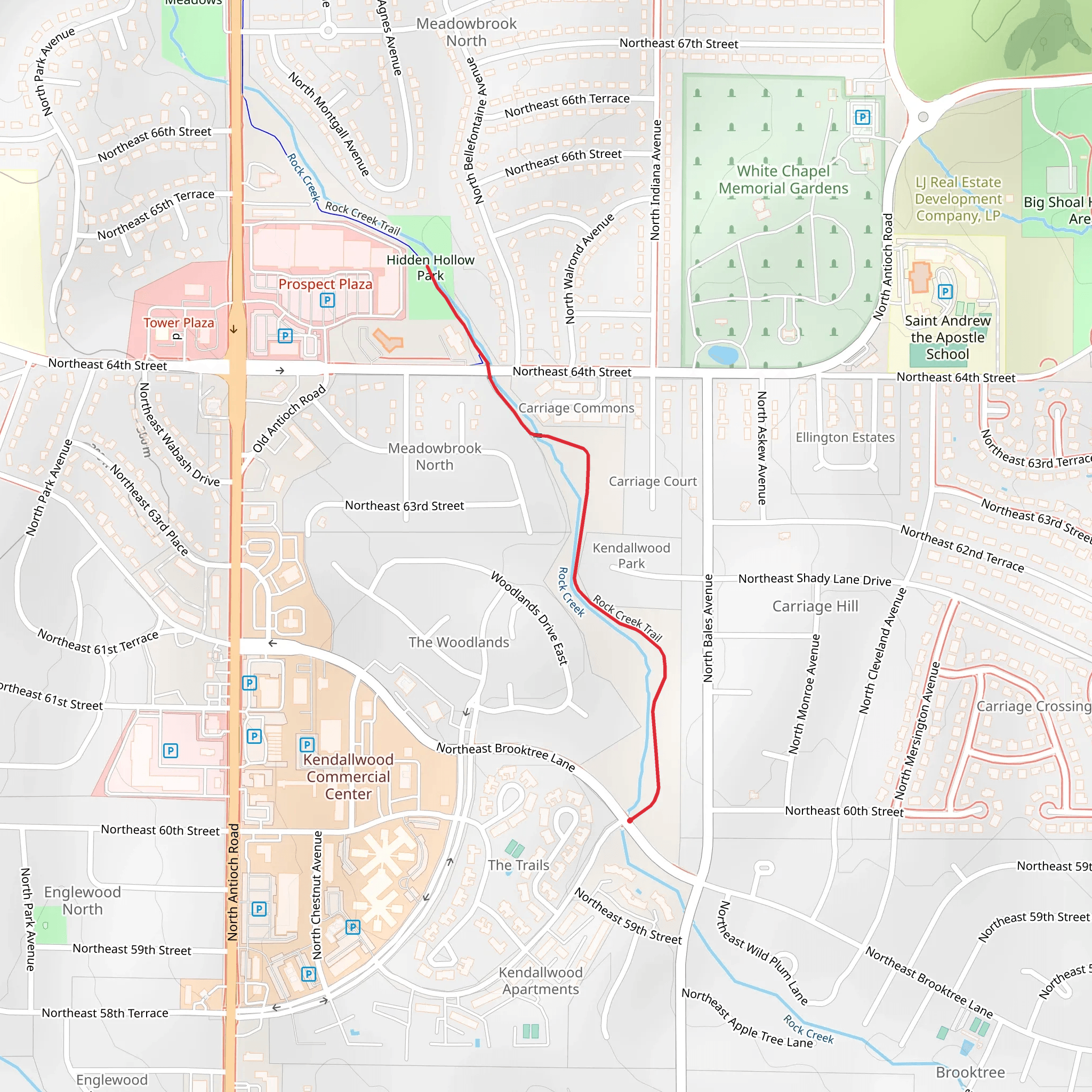 Rock Creek Trail Out and Back mobile static map