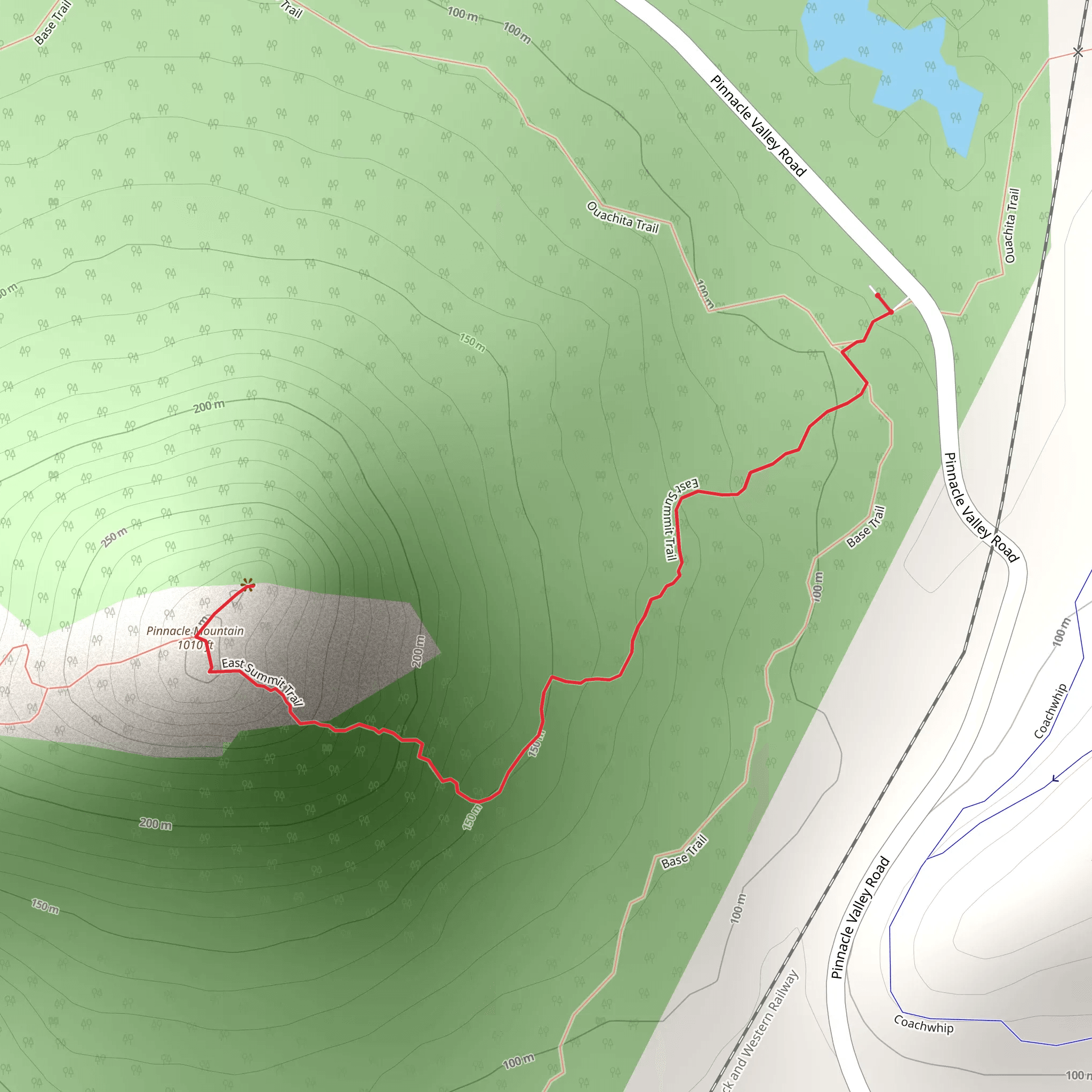 Pinnacle Mountain via East Summit Trail mobile static map