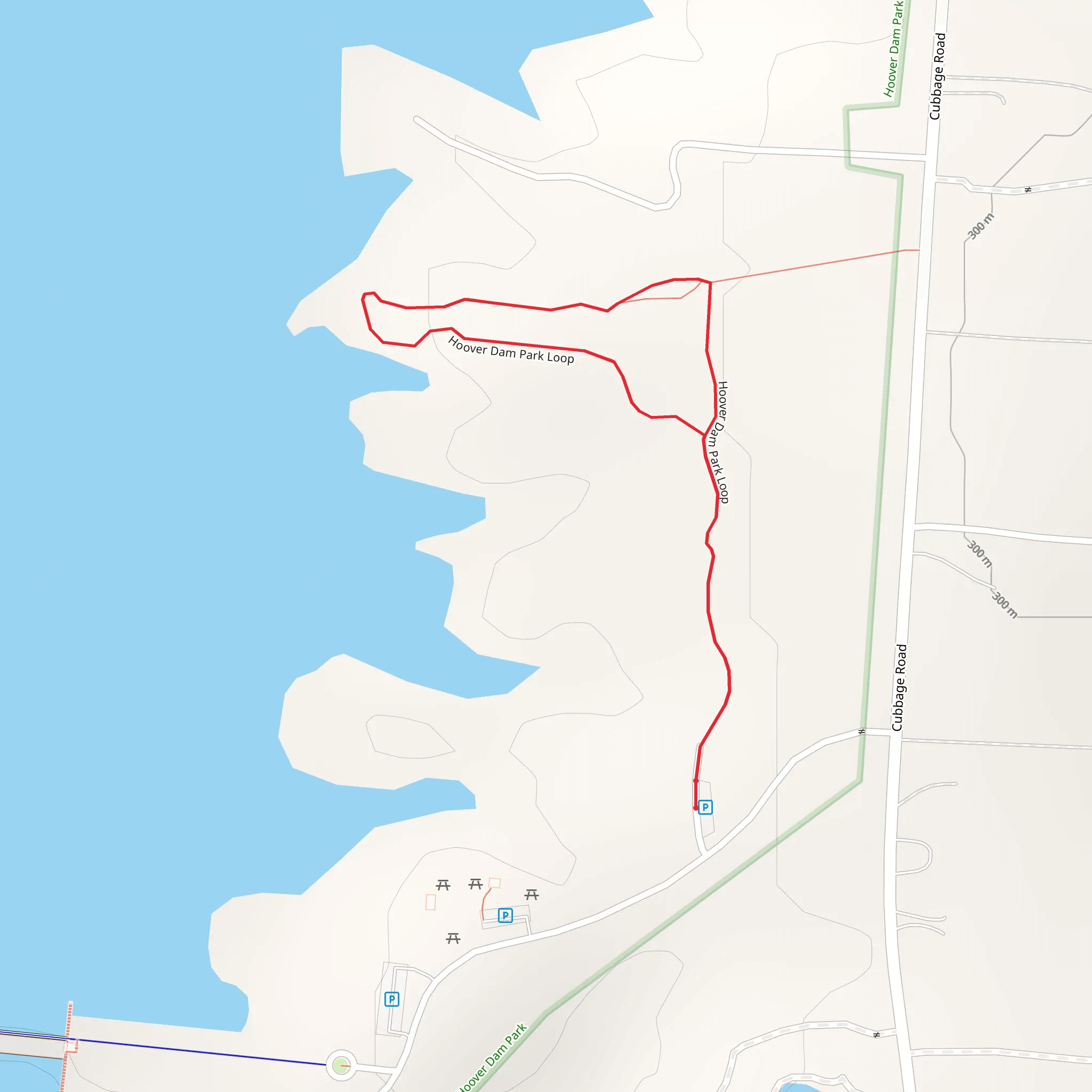 Hoover Dam Park Loop mobile static map