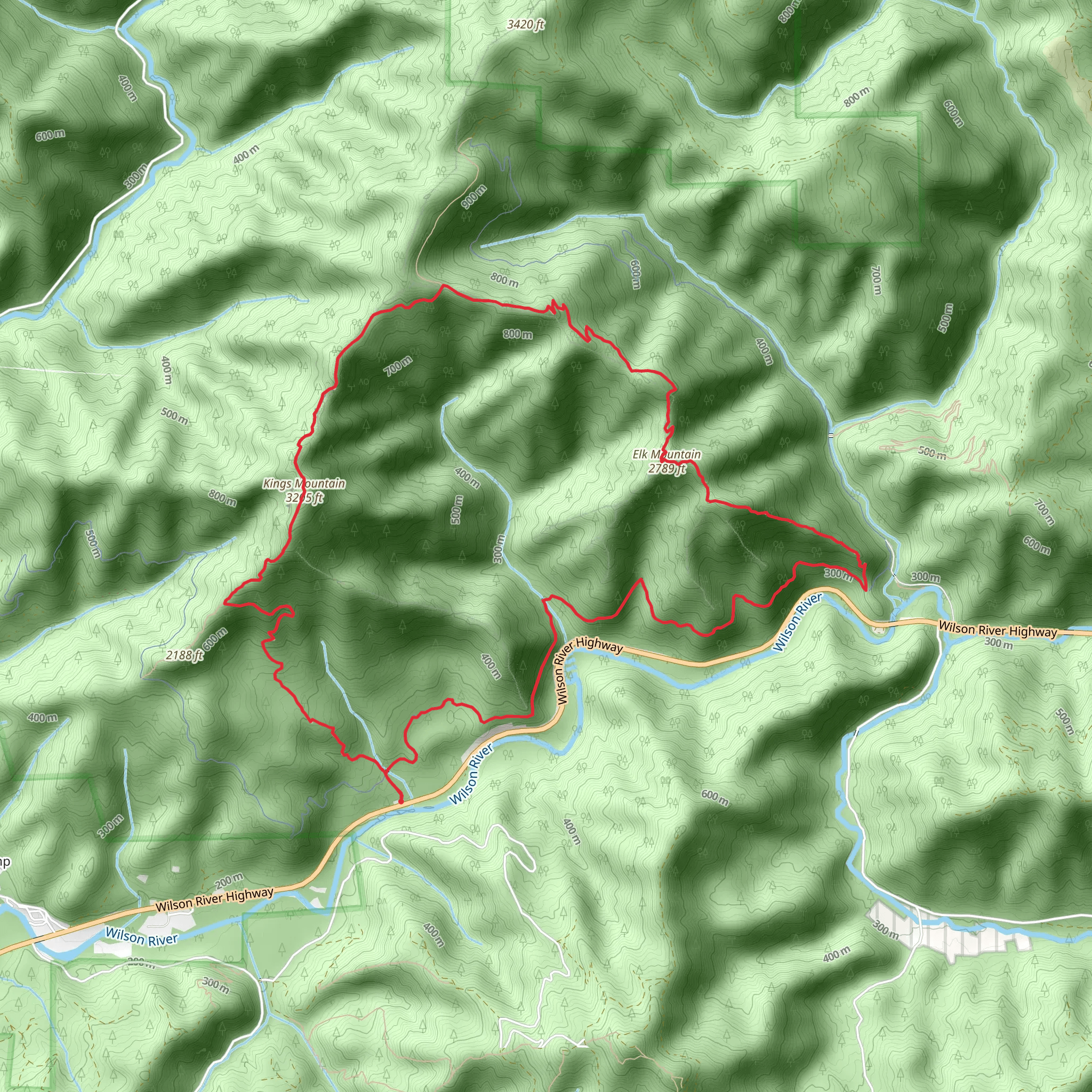 Elk Mountain - Kings Mountain Loop mobile static map