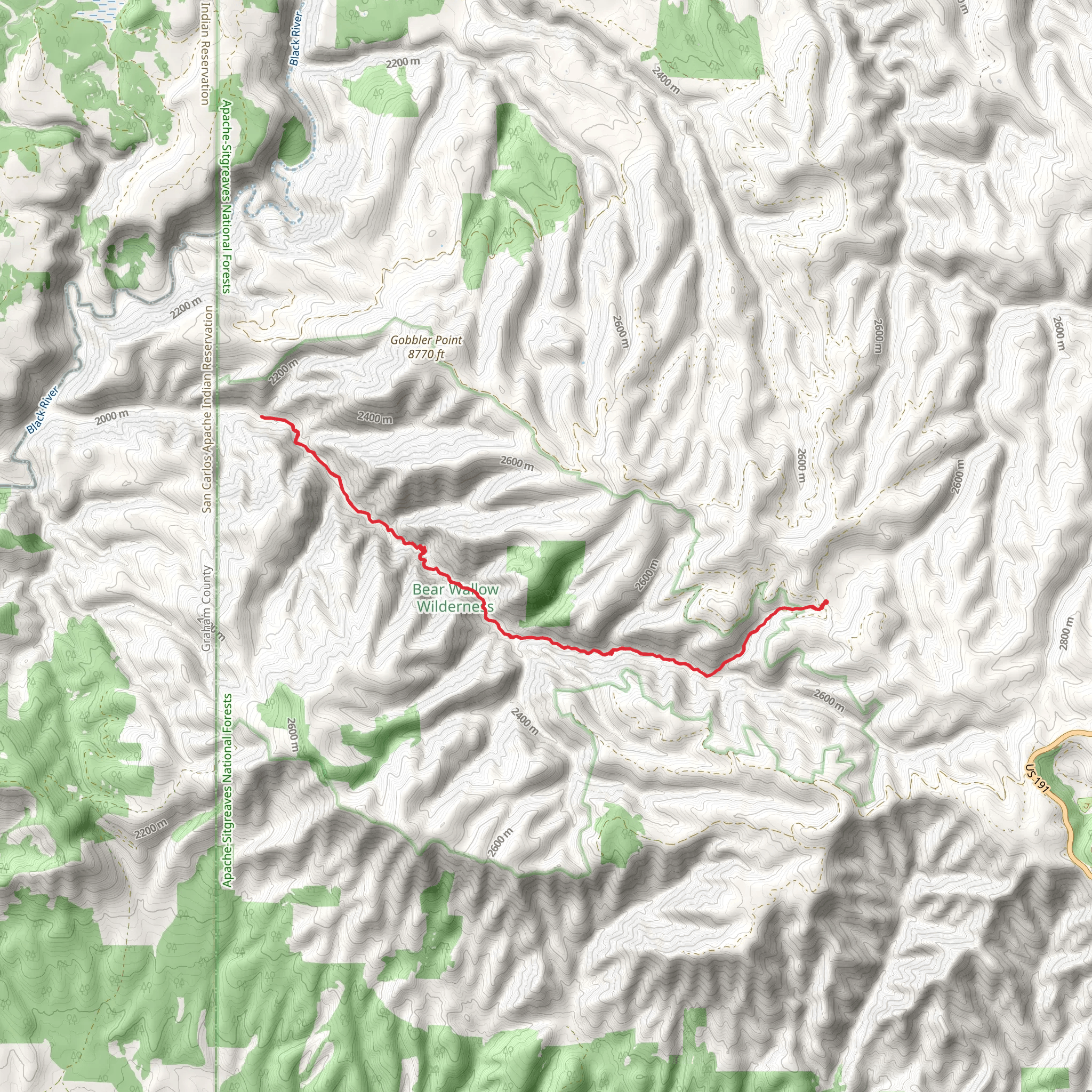 Bear Wallow Trail from Black River Road mobile static map