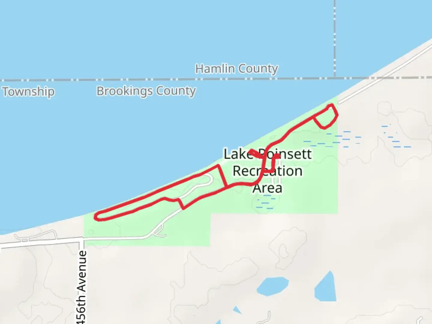 An image depicting the trail Lake Poinsett Recreation Area Loop and its surrounding area.
