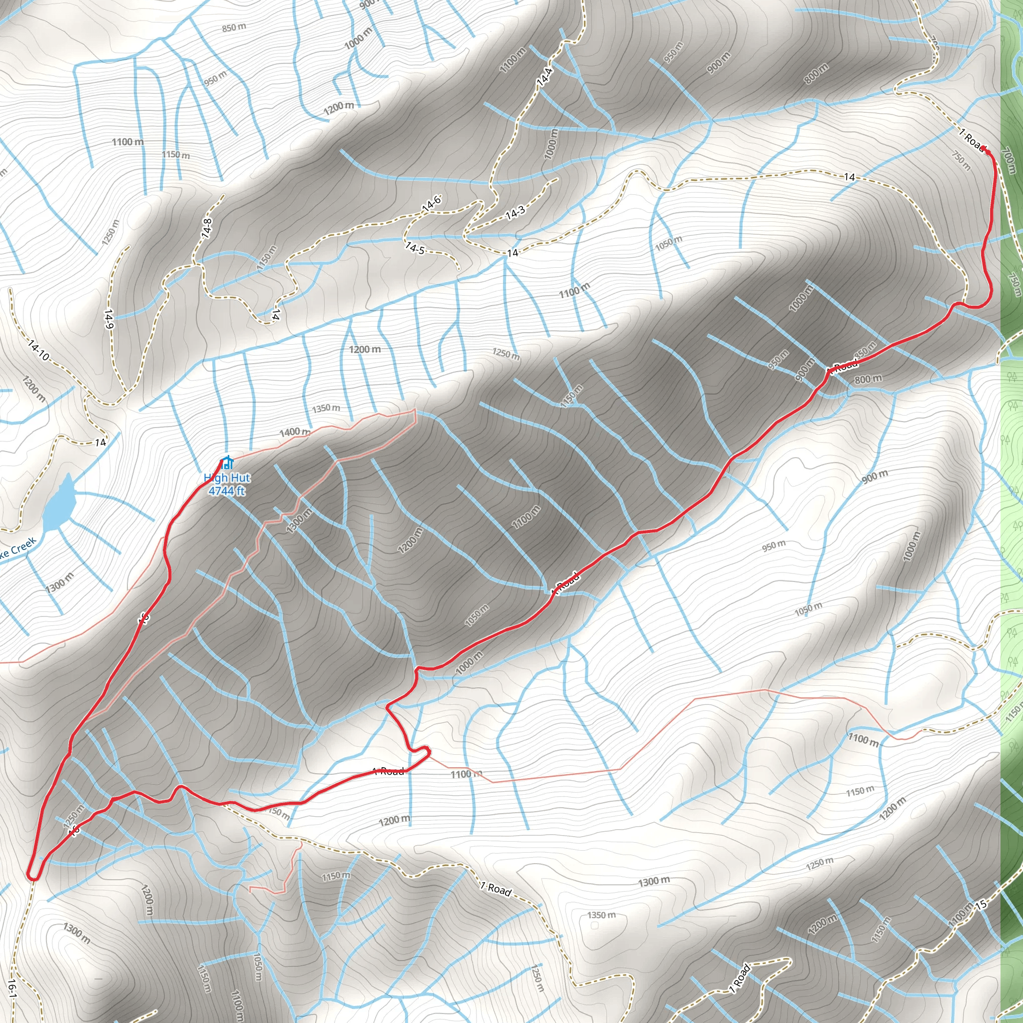 Walk to High Hut mobile static map