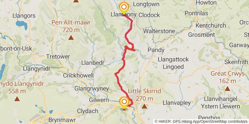 Monmouthshire Way stage 6 Map