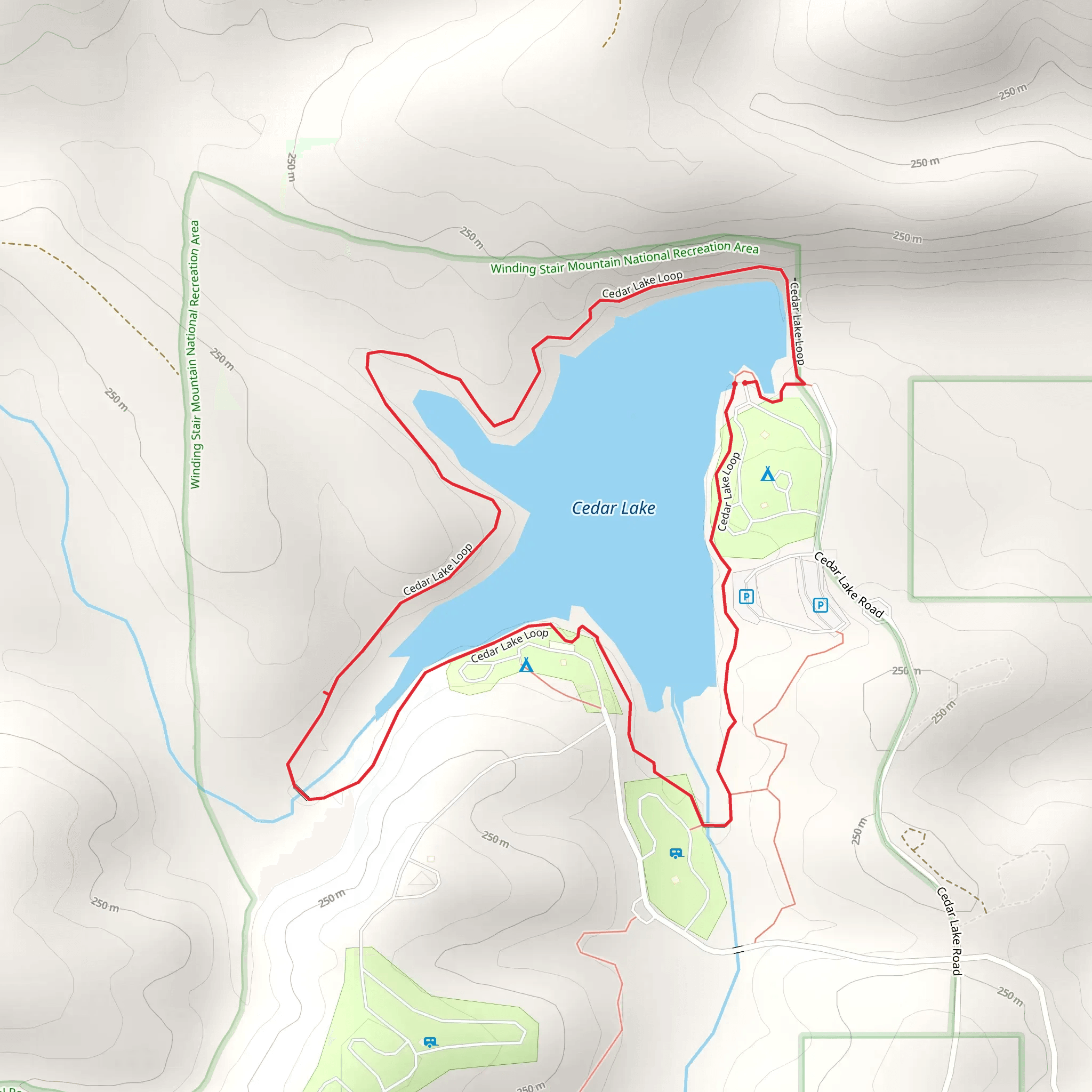 Cedar Lake Loop mobile static map