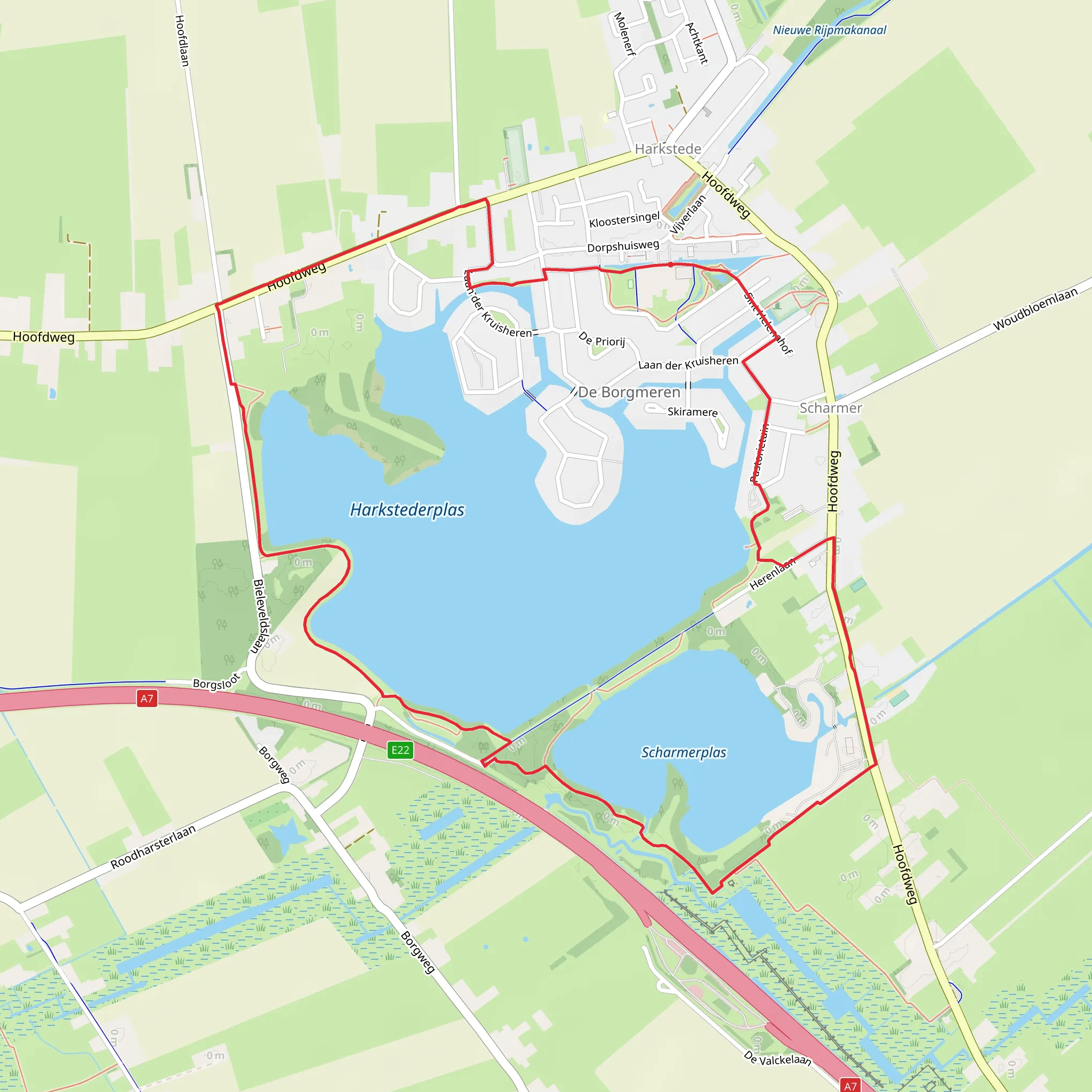 Harkstederplas and Scharmerplas Loop mobile static map