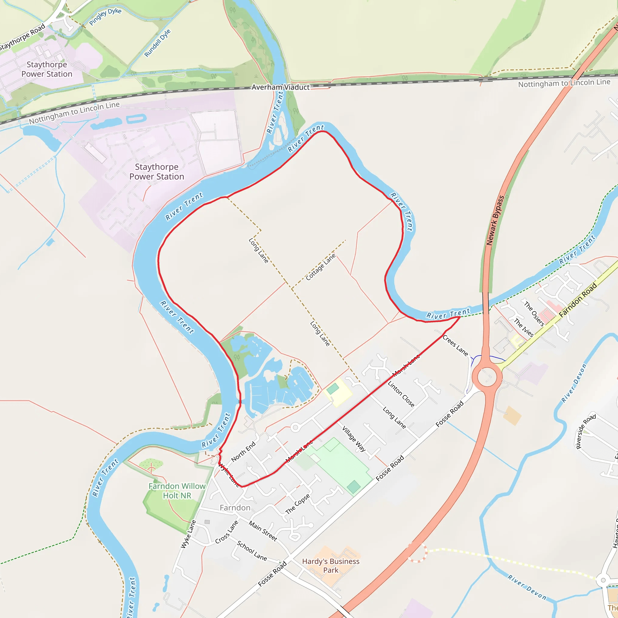 Farndon Loop mobile static map