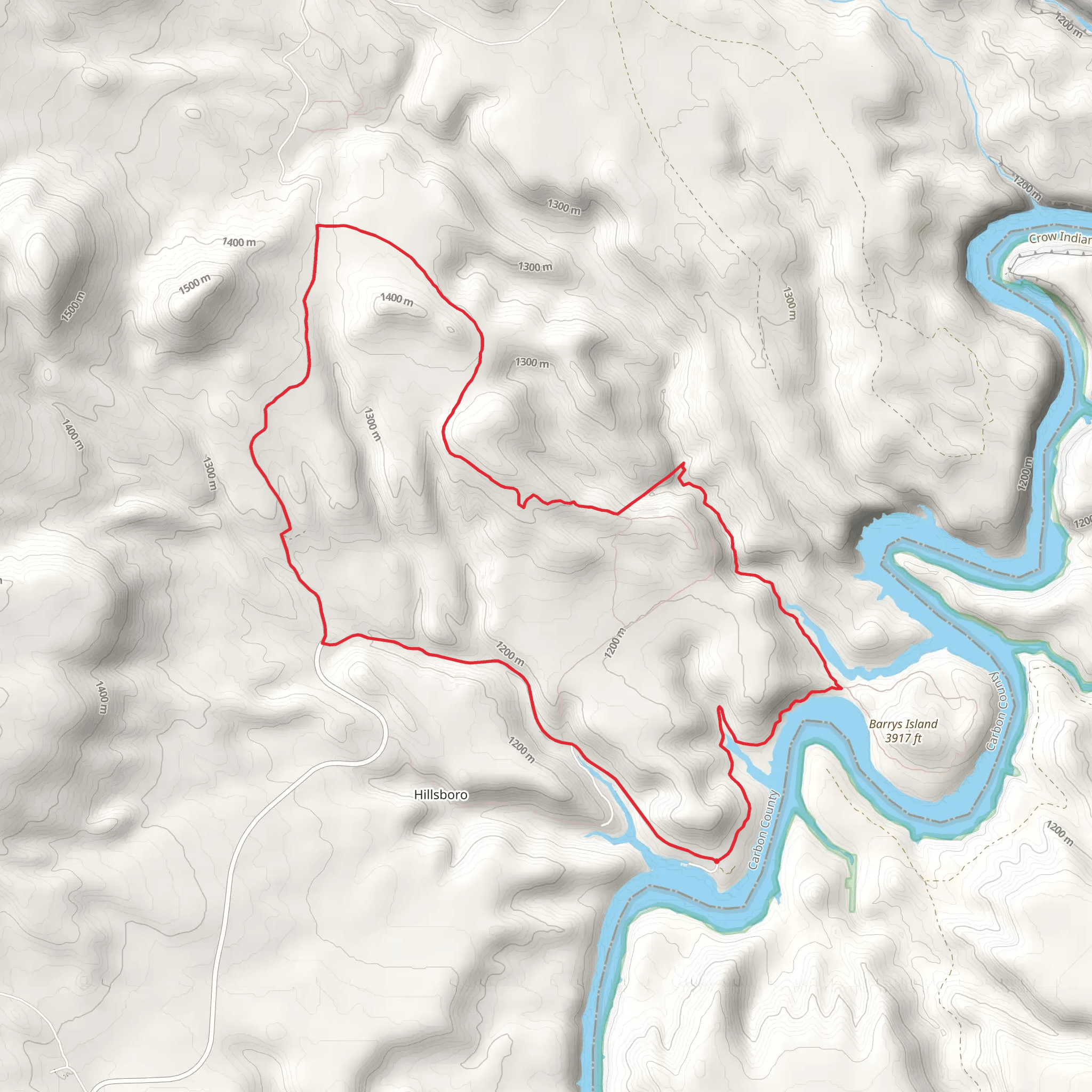 Barry's Island and South Pasture Loop mobile static map