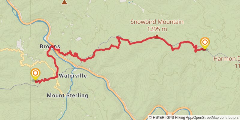 Appalachian Trail - North Carolina stage 17 Map