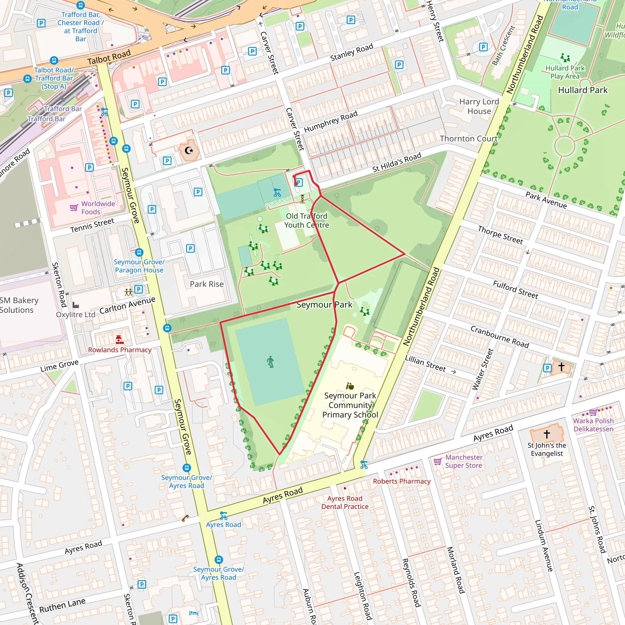 Seymour Park Loop mobile static map