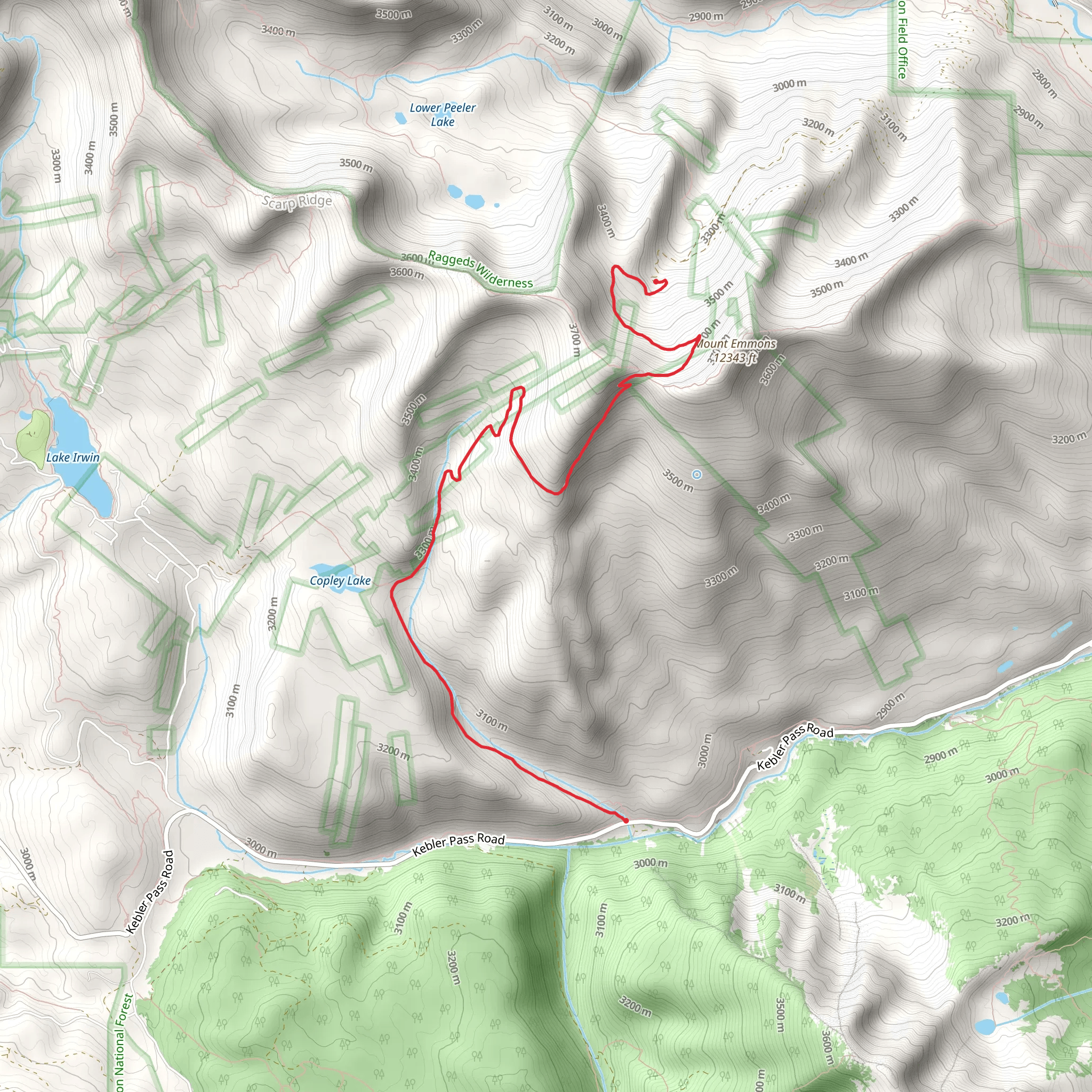 Gunsight Pass Trail mobile static map