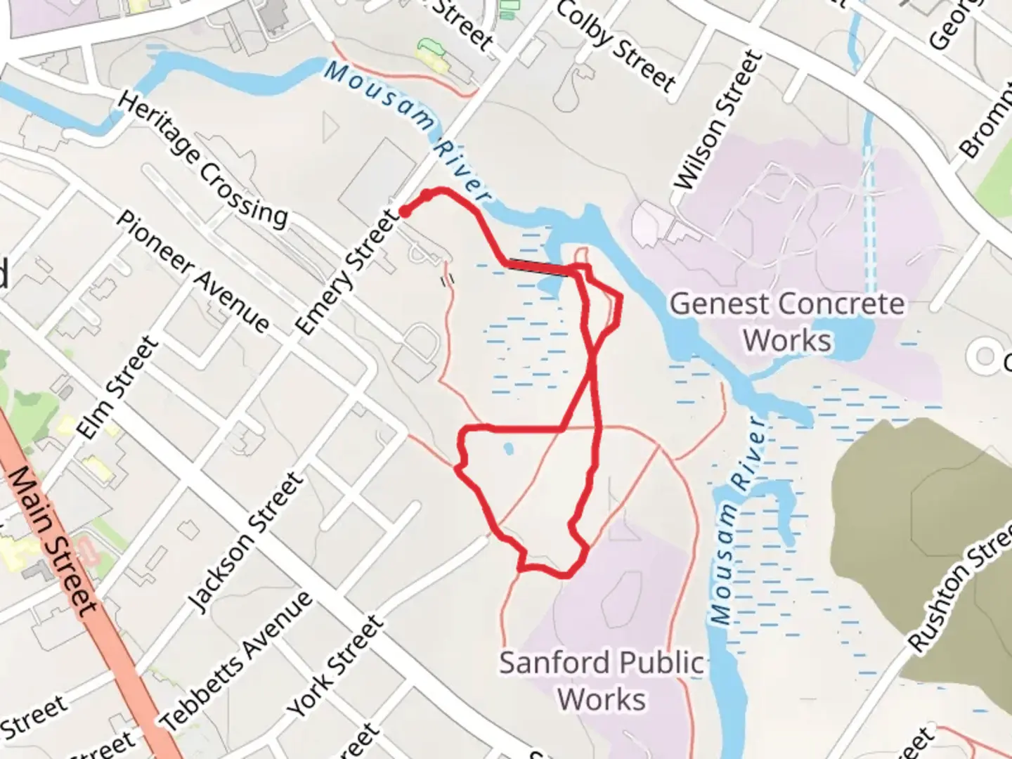 An image depicting the trail Mousam Loop and its surrounding area.