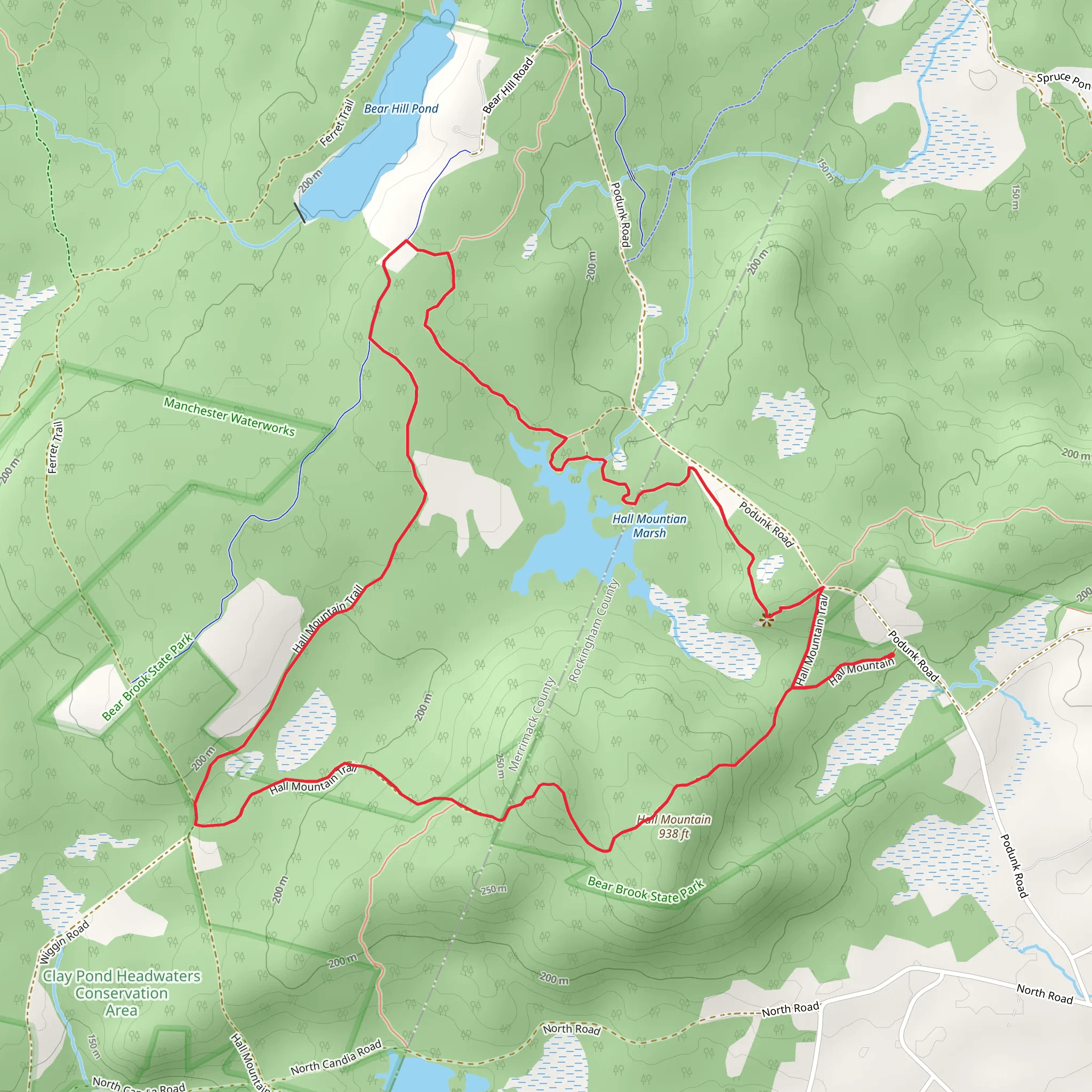 Hall Mountain Marsh Loop mobile static map