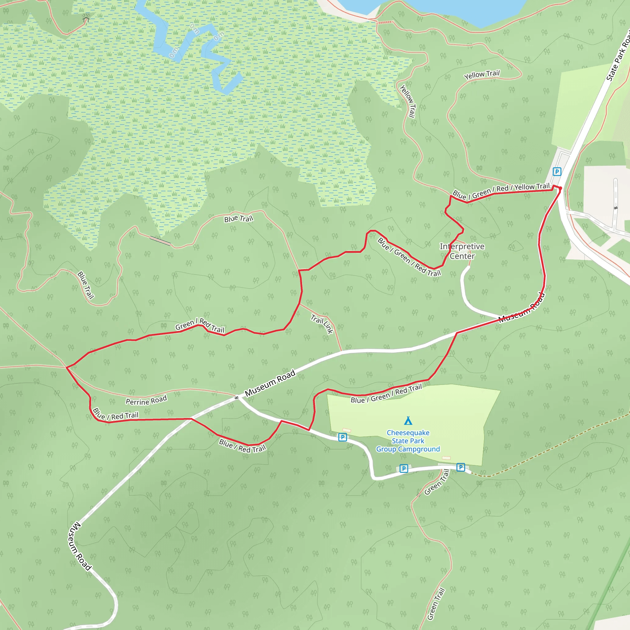 Blue, Green and Red Loop Trail mobile static map