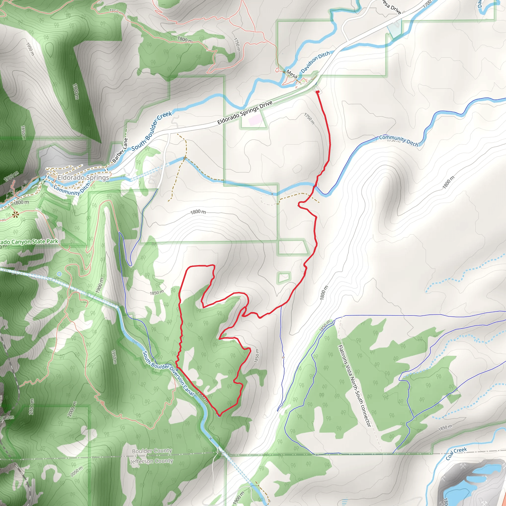 Spring Brook Loop North - South Trail mobile static map