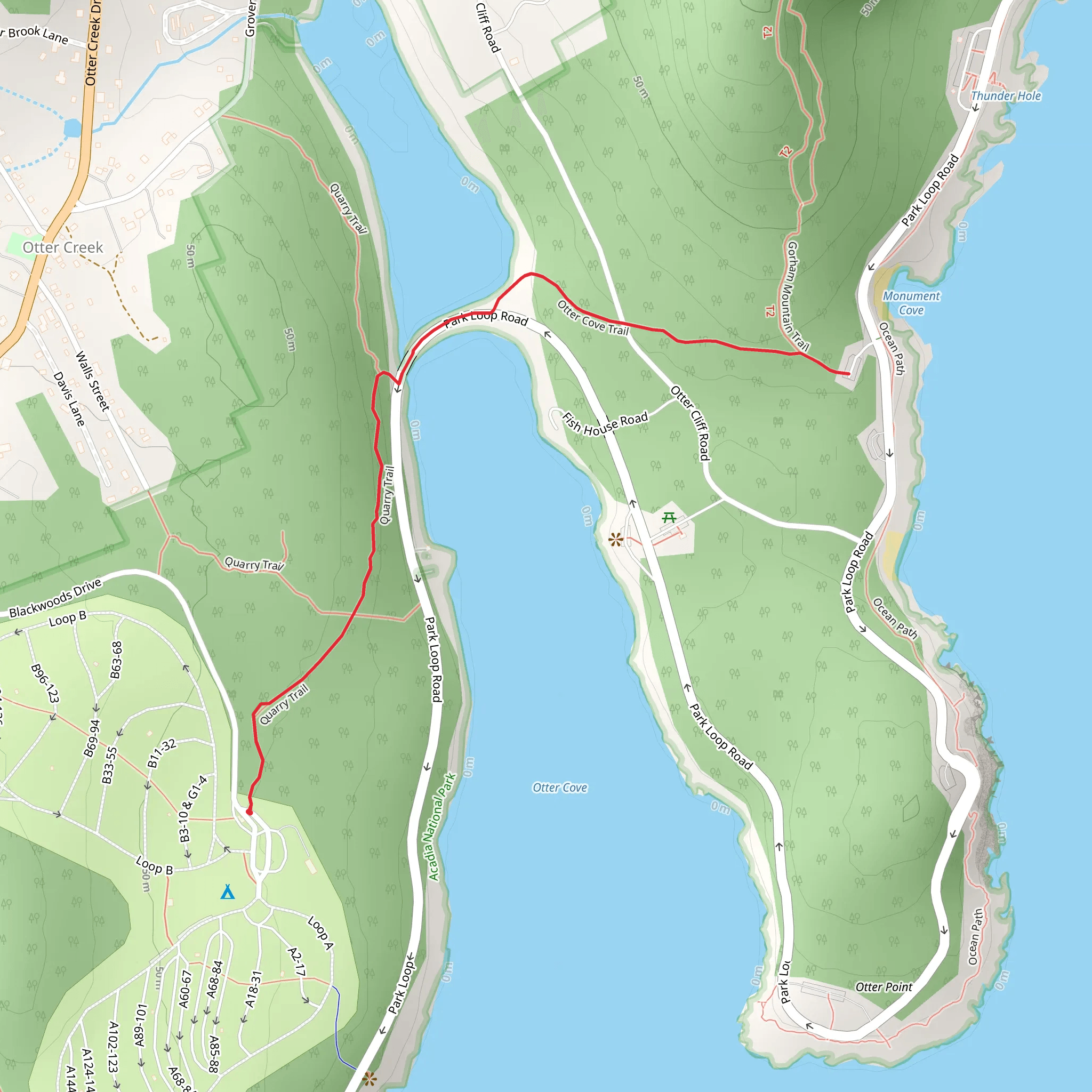 Otter Cove Trail from Blackwoods Drive mobile static map