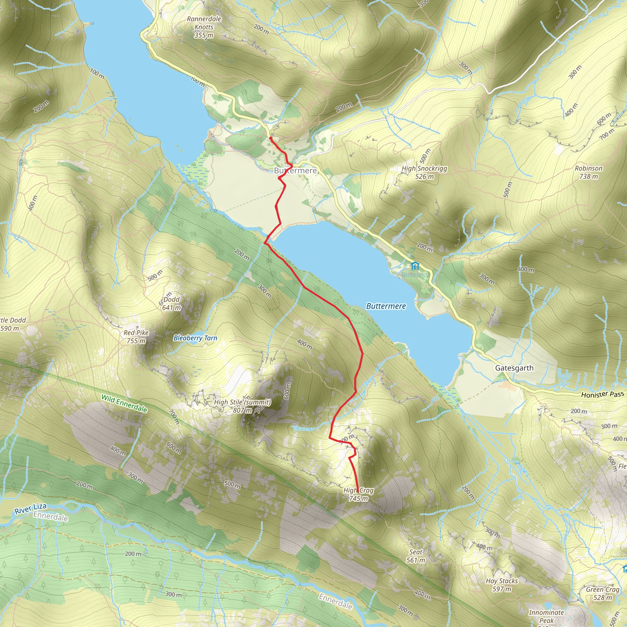 High Crag - Buttermere mobile static map