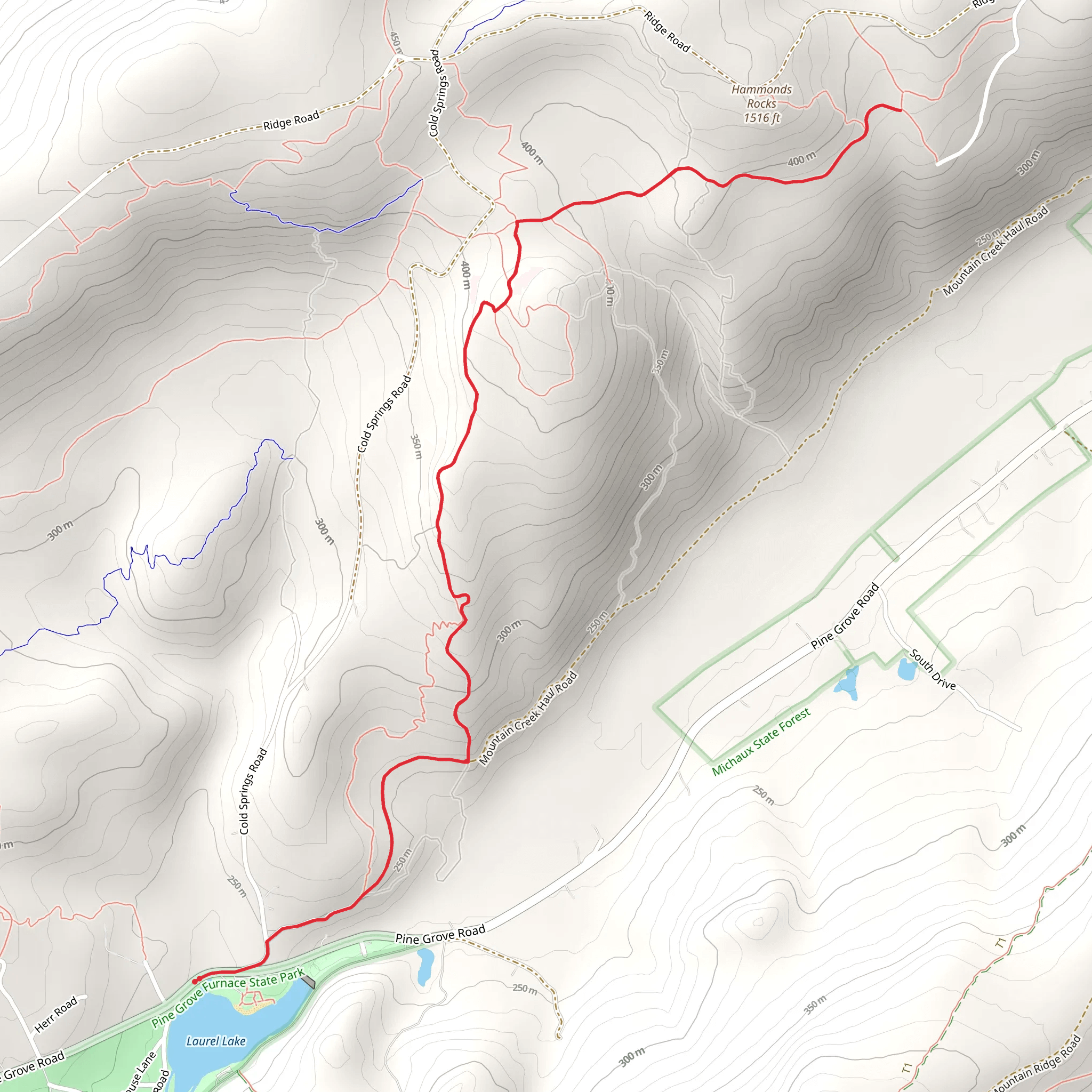 From Laurel Lake Hammonds Rocks mobile static map