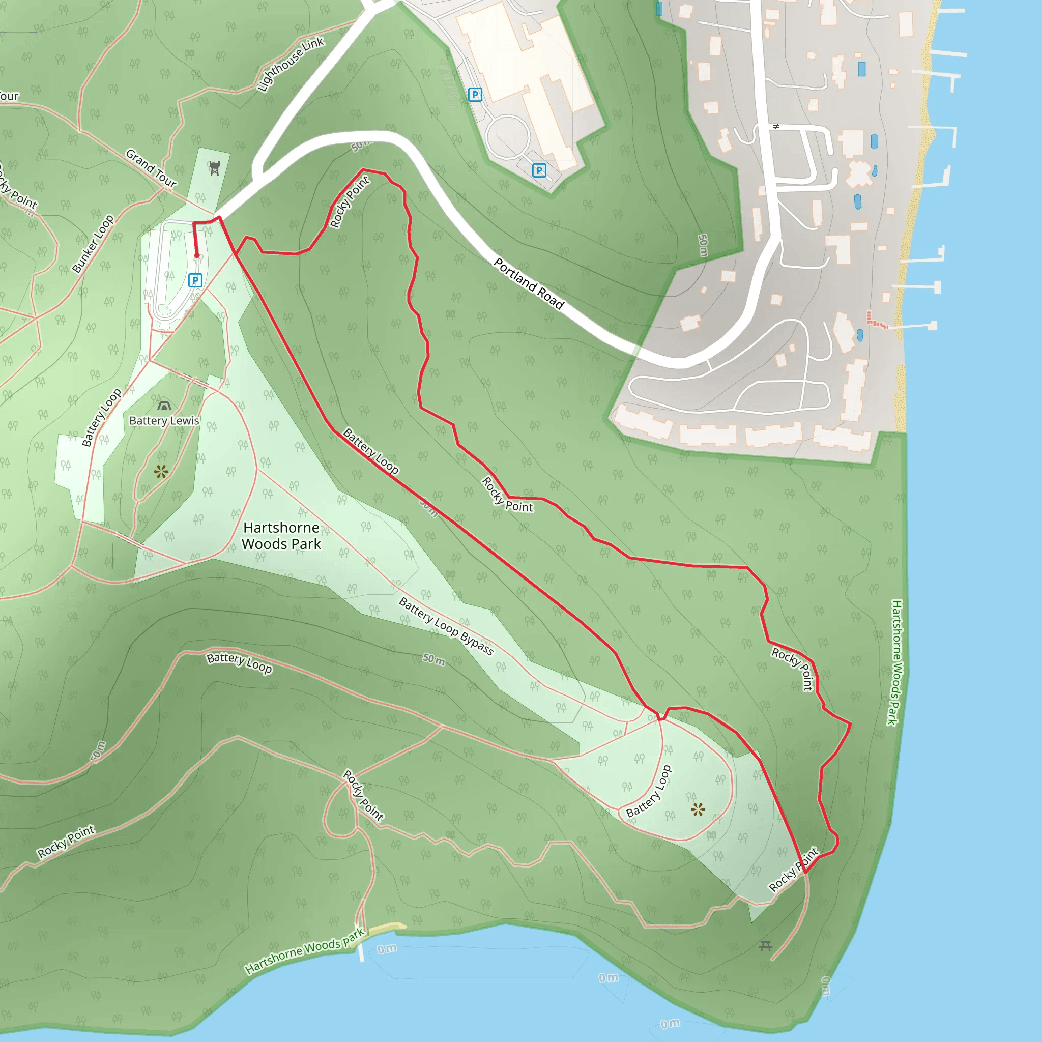 Rocky Point and Battery Loop mobile static map