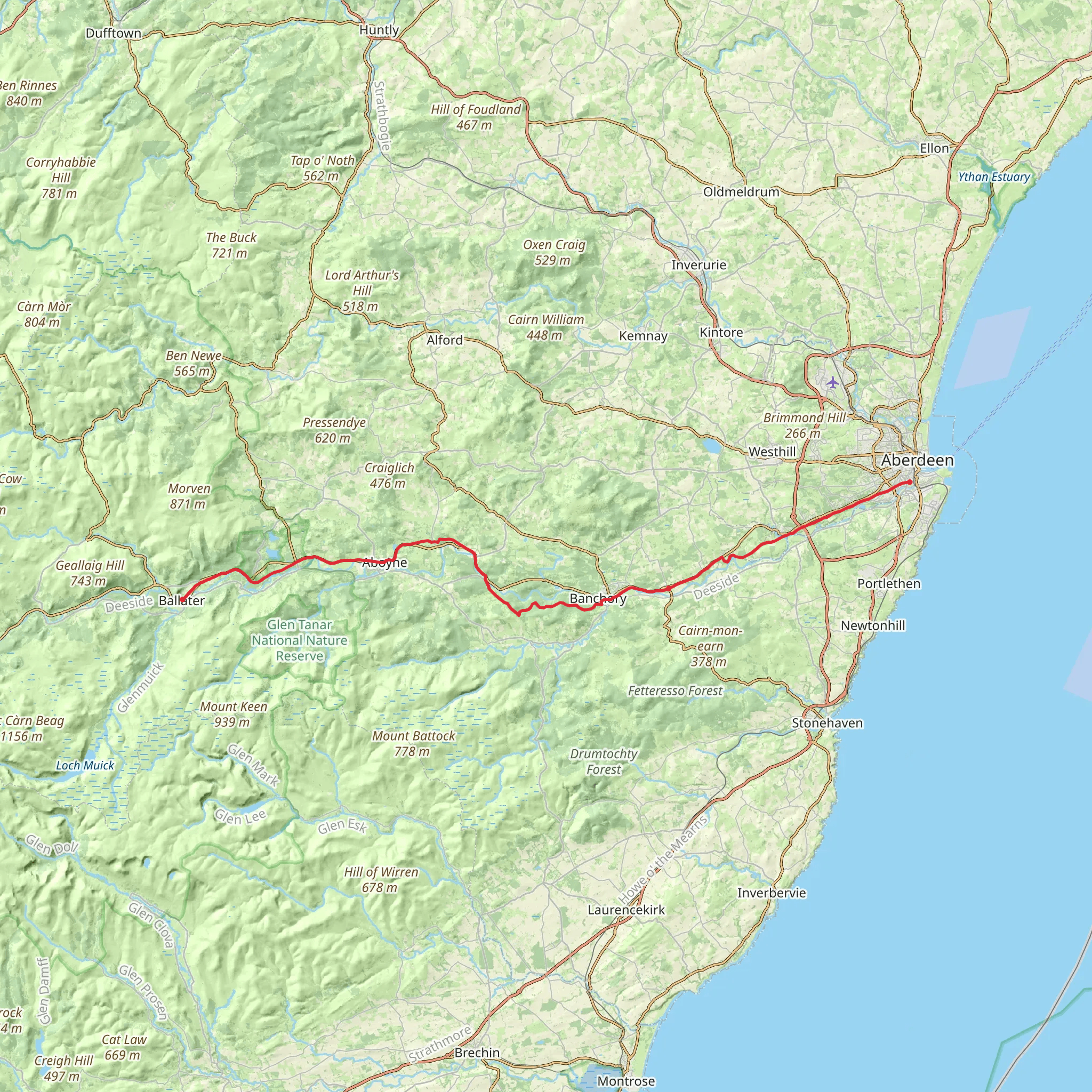 Deeside Way mobile static map