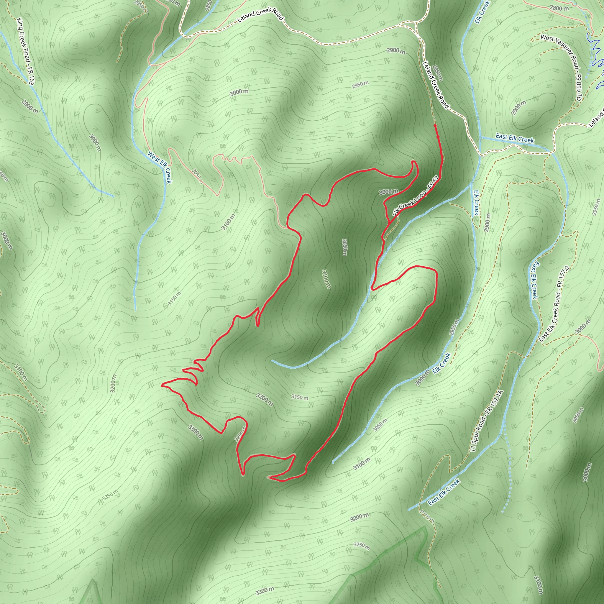Elk Creek Loop Trail mobile static map