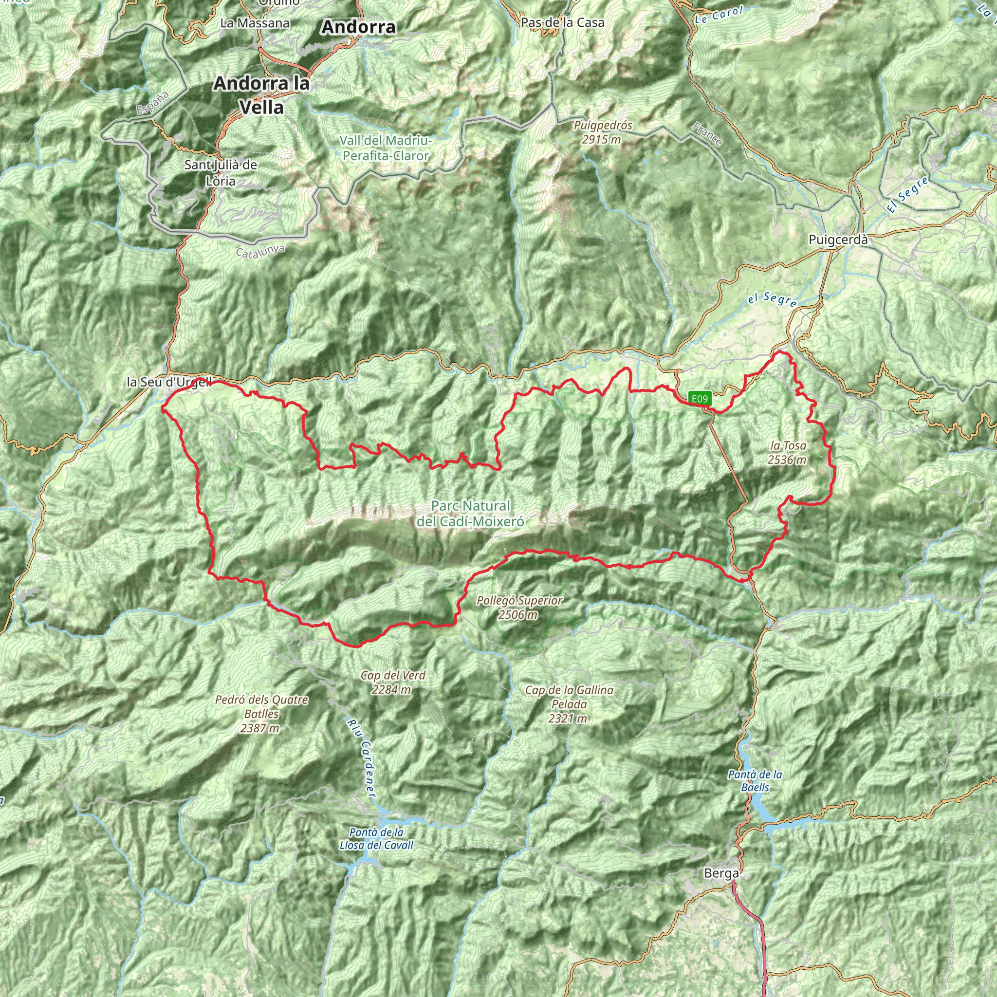 GR 150 Tour of Cadí - Moixeró mobile static map
