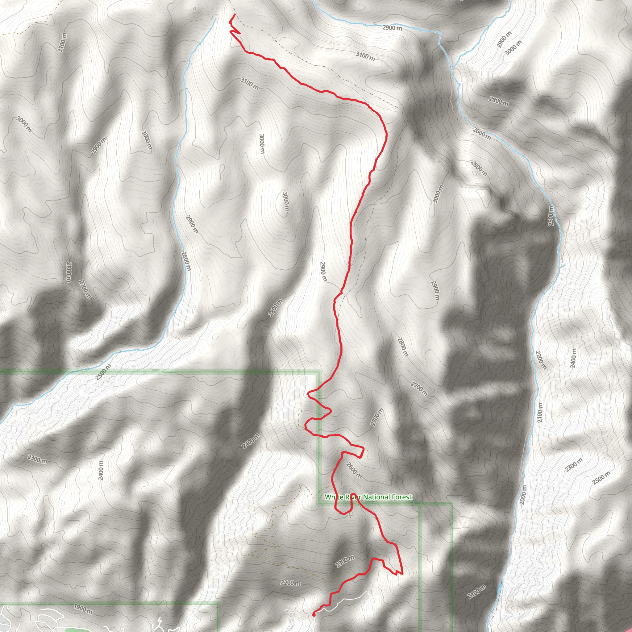 Windy Point Bypass Trail via Transfer Trail mobile static map