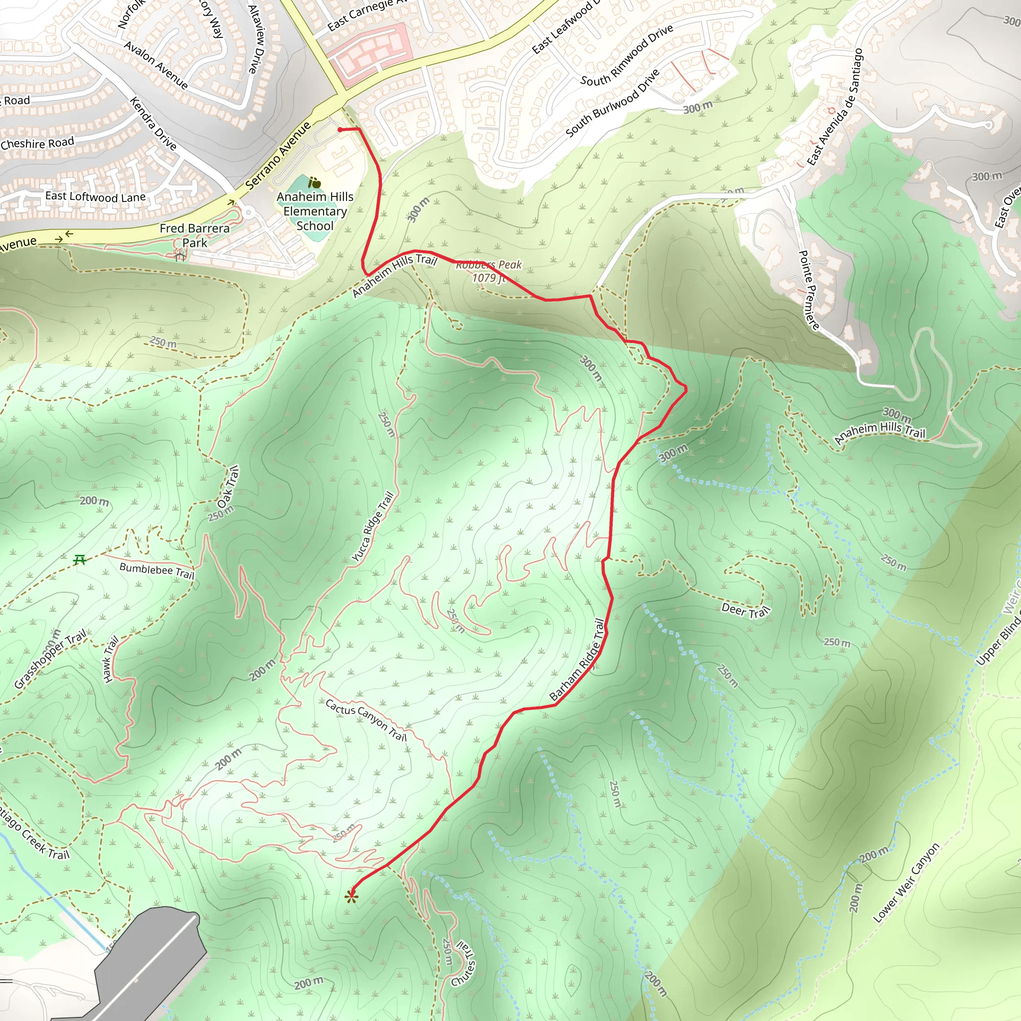 Barham Ridge Trail mobile static map