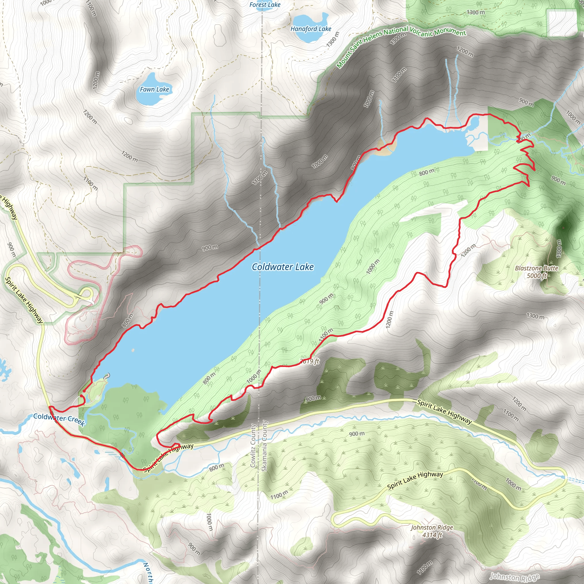 Lakes Trail and South Coldwater Trail mobile static map