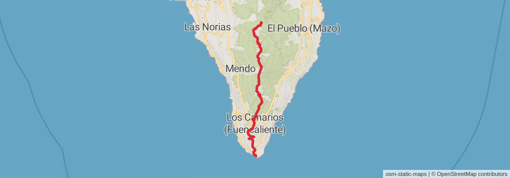 GR 131 Santa Cruz de La Palma stage 5 Map