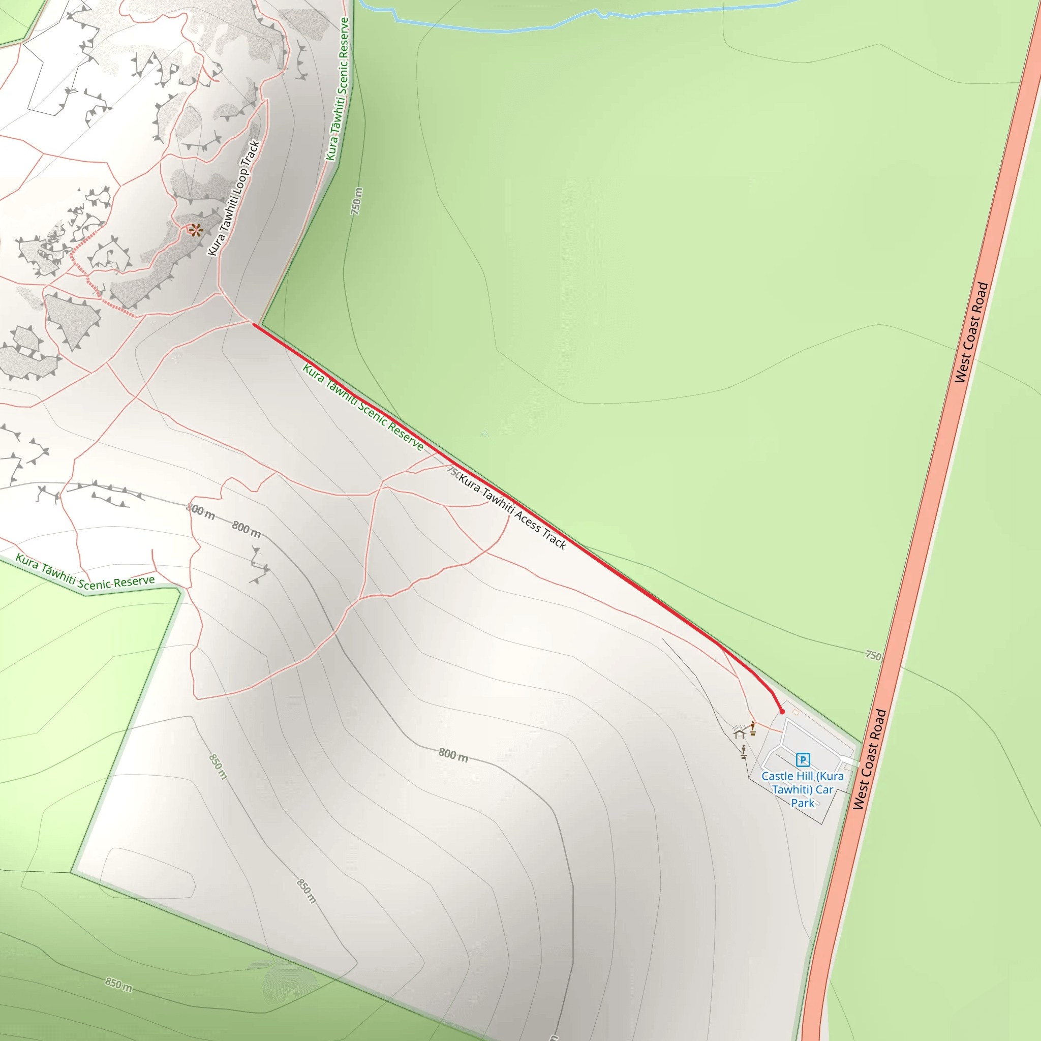 Kura Tāwhiti Access Track mobile static map
