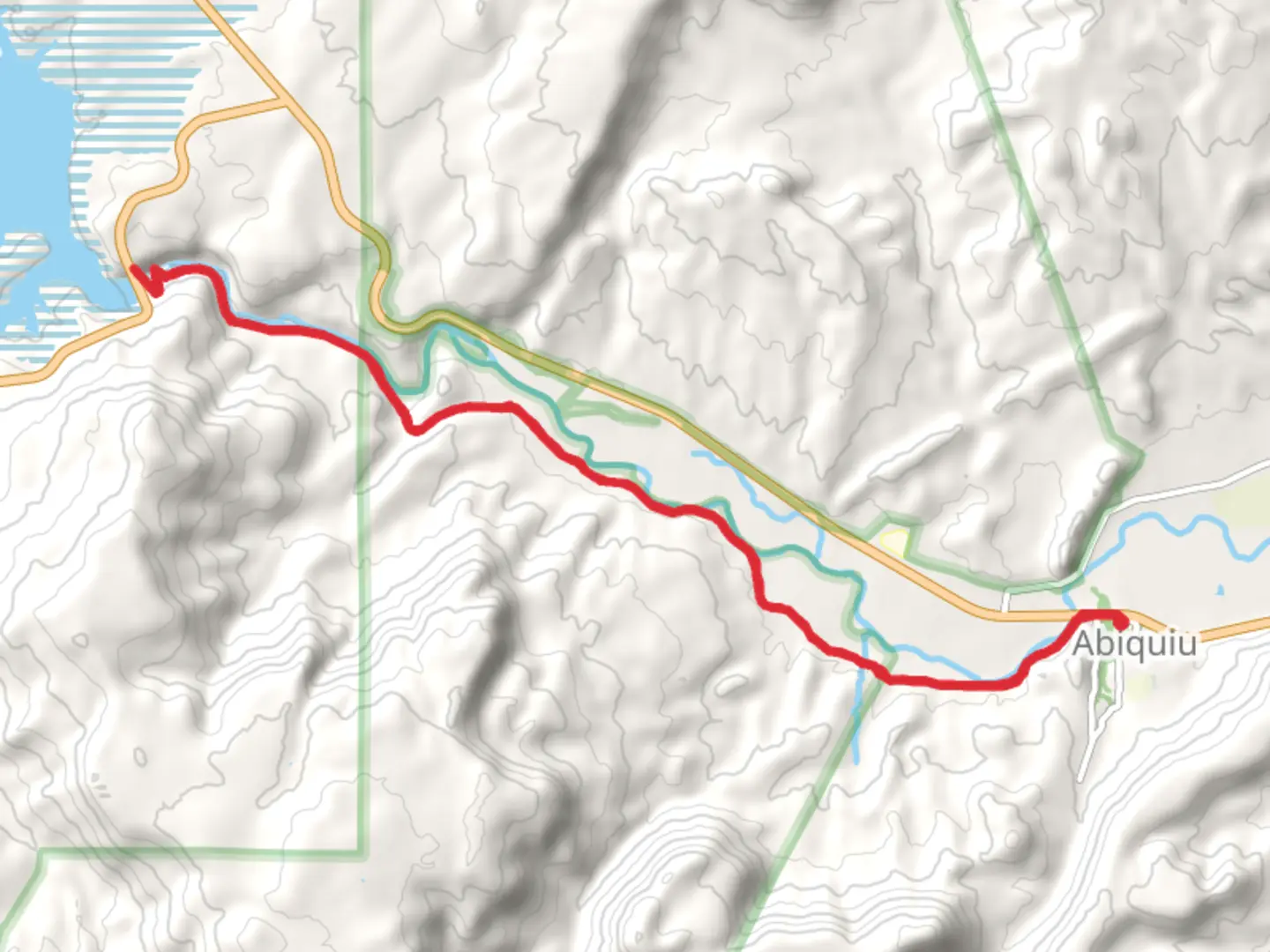 An image depicting the trail Rio Chama from Abiquiu and its surrounding area.