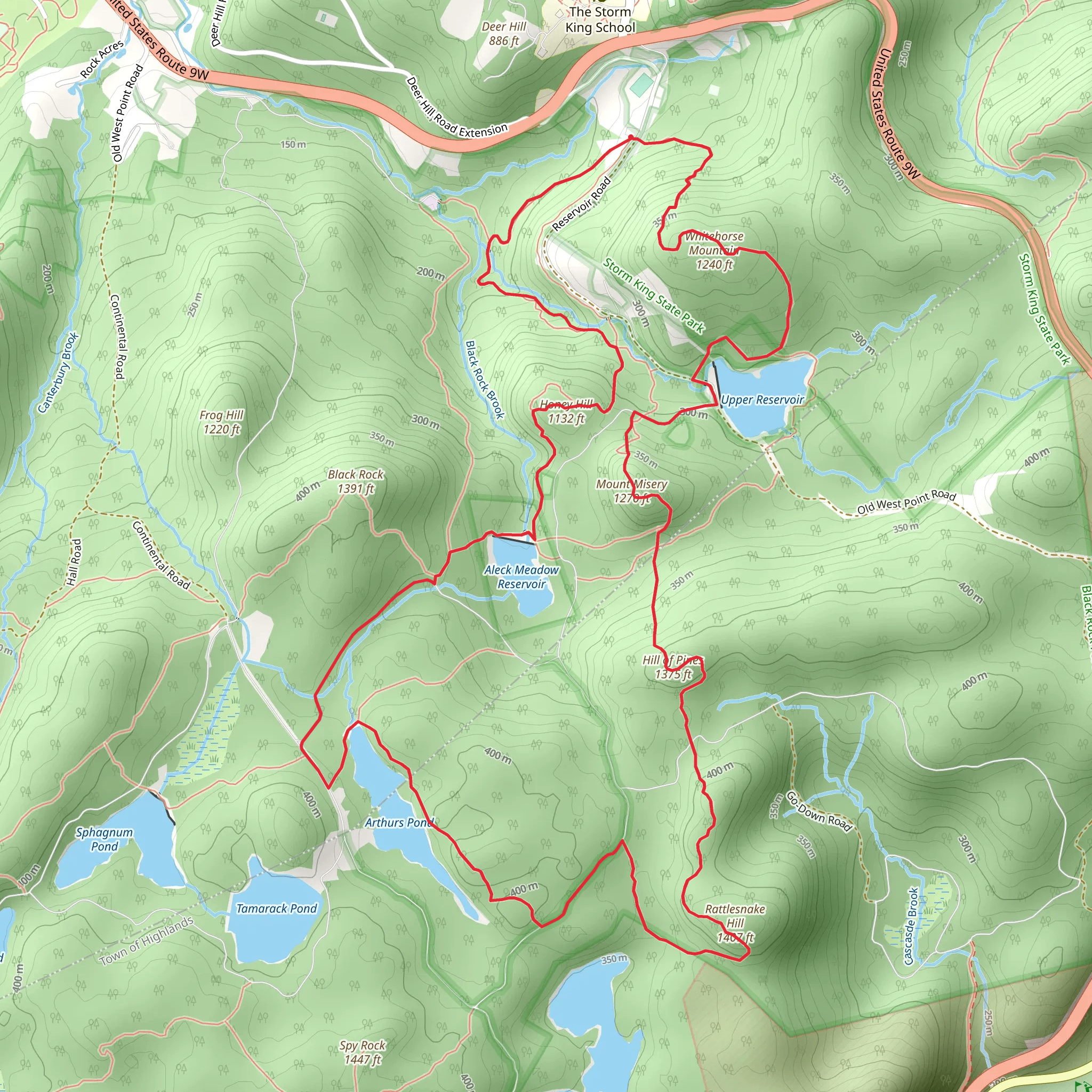 Whitehorse Mountain, Rattlesnake Hill and Aleck Reservoir Loop mobile static map