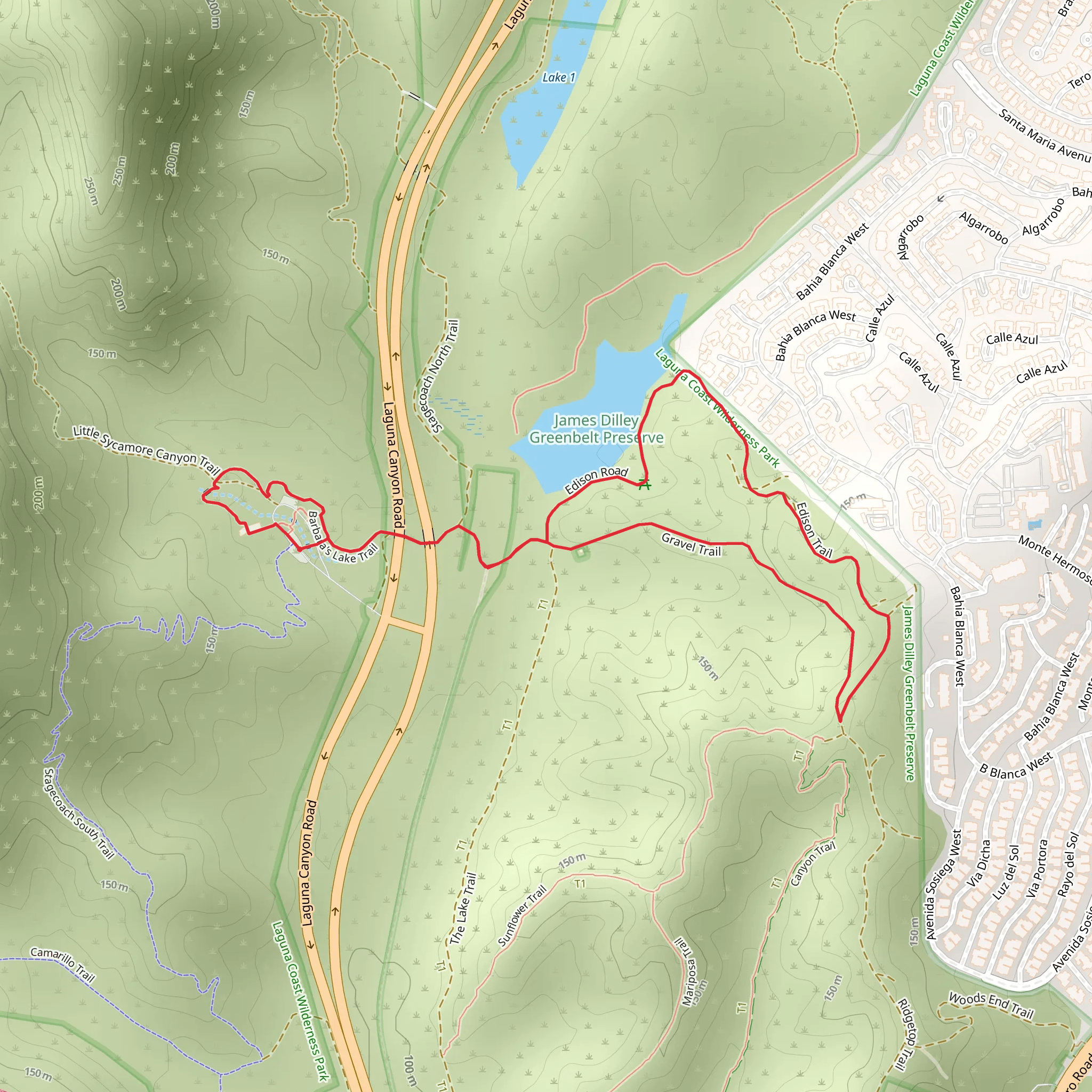 Barbara's Lake Loop mobile static map