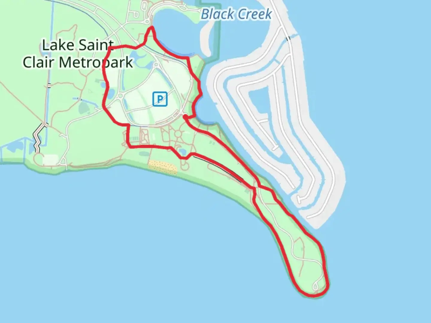 An image depicting the trail Point Huron Loop - Lake St Clair Metropark and its surrounding area.