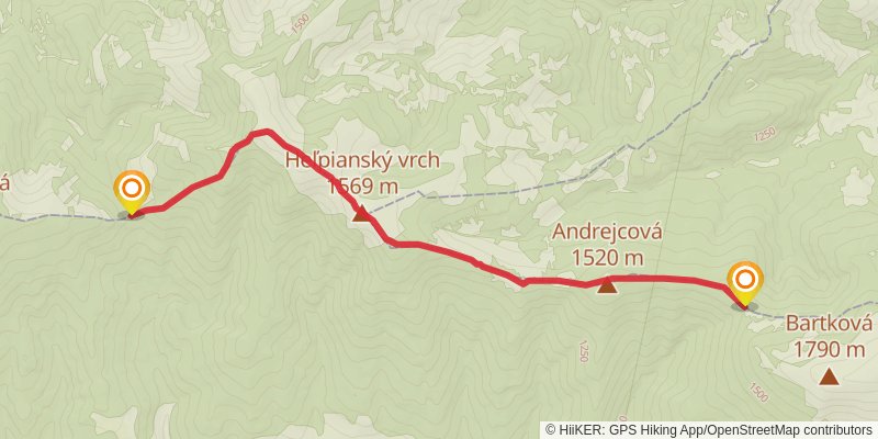 Trans Carpathian Hike stage 22 Map