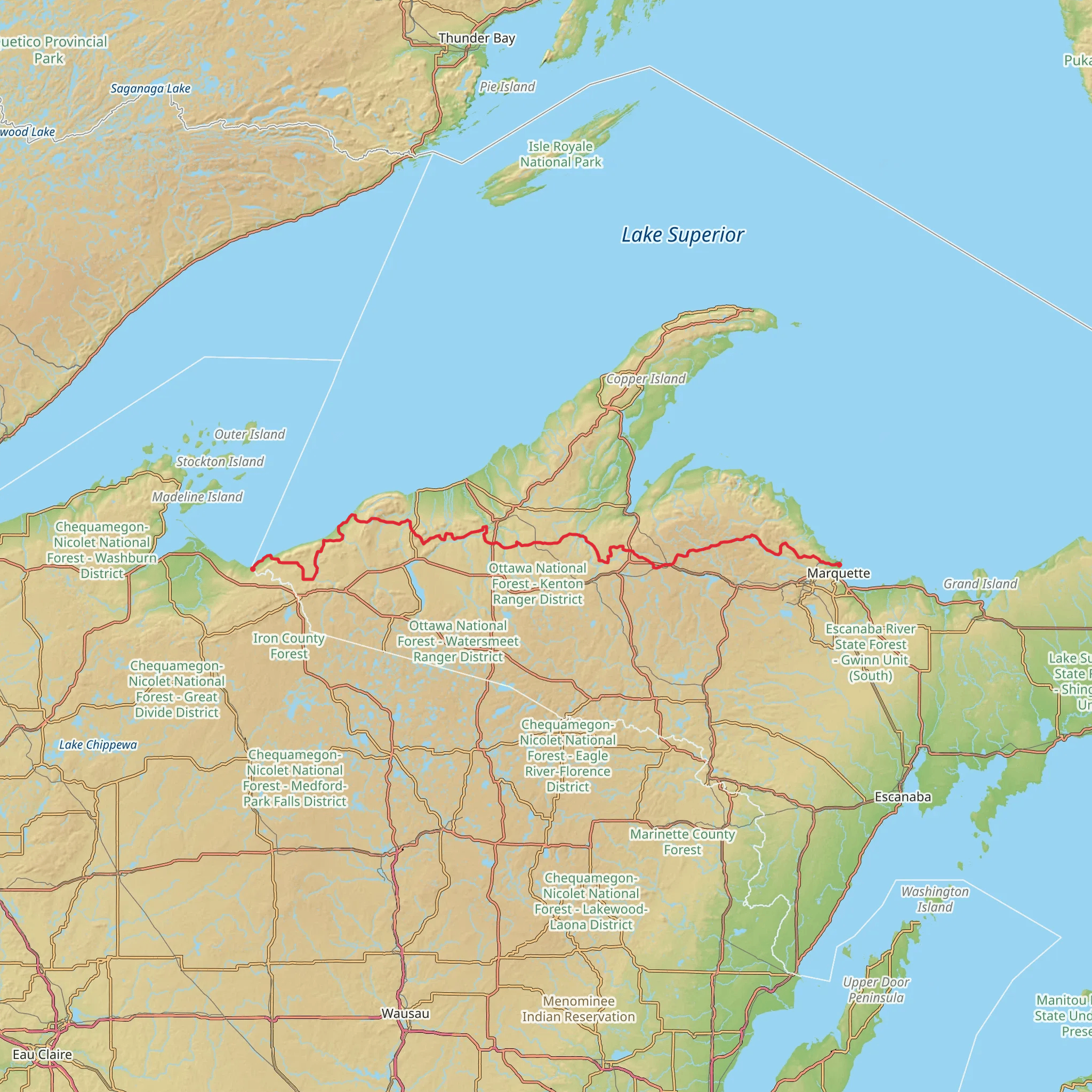 North Country Trail - Michigan Northwest mobile static map